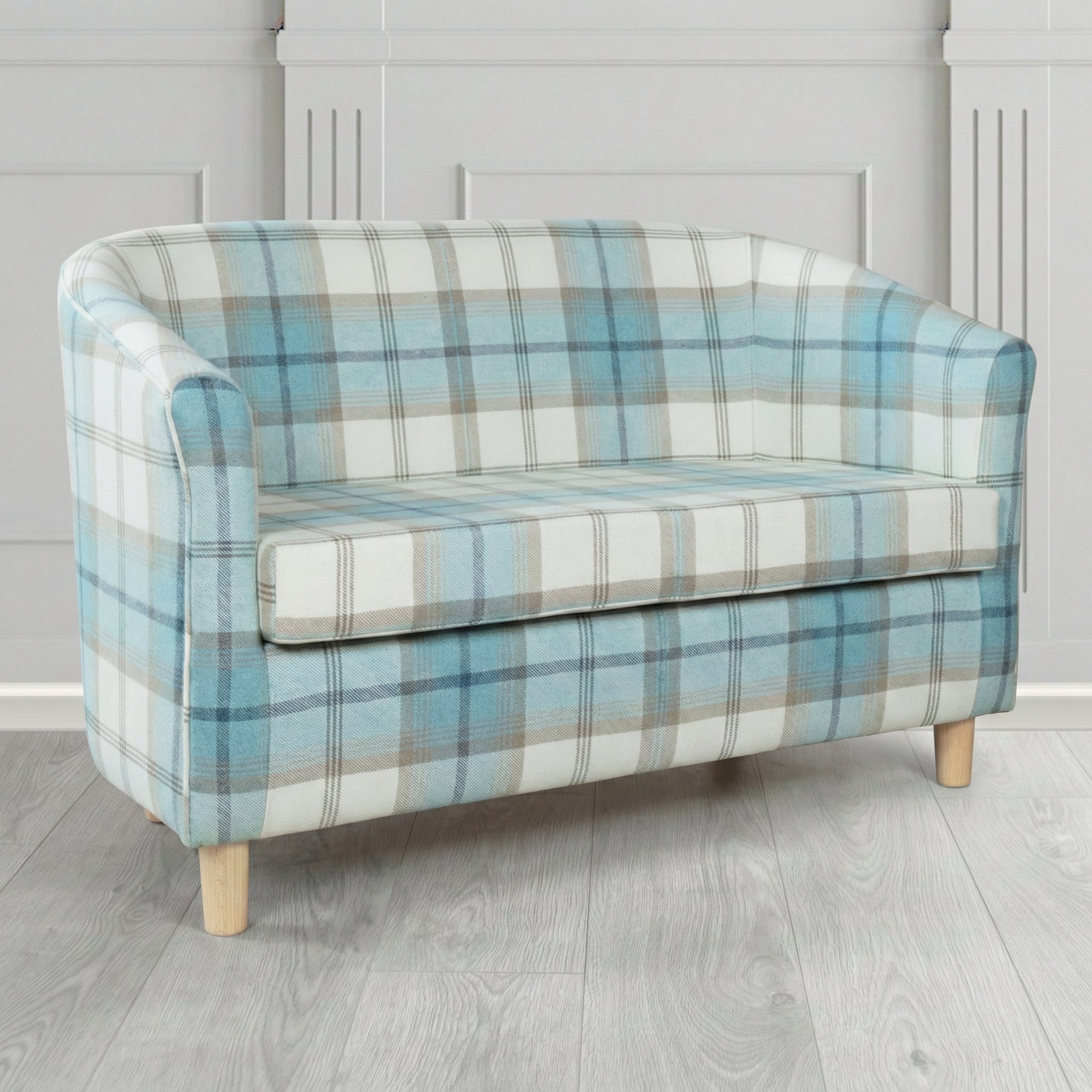 Tuscany 2 Seater Tub Sofa in Porter and Stone Balmoral Tartan Fabric