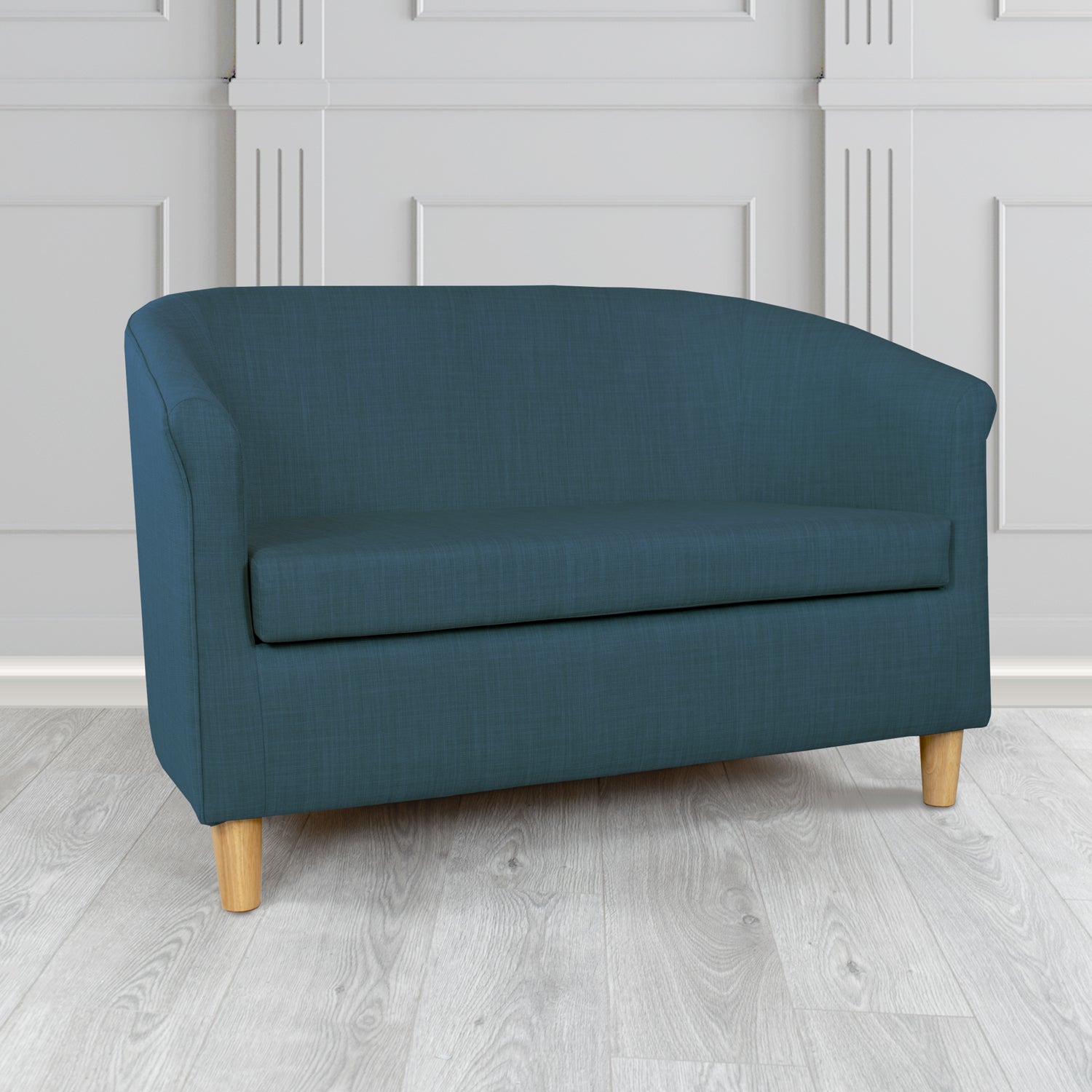 Tuscany 2 Seater Tub Sofa in Charles Plain Linen Fabric