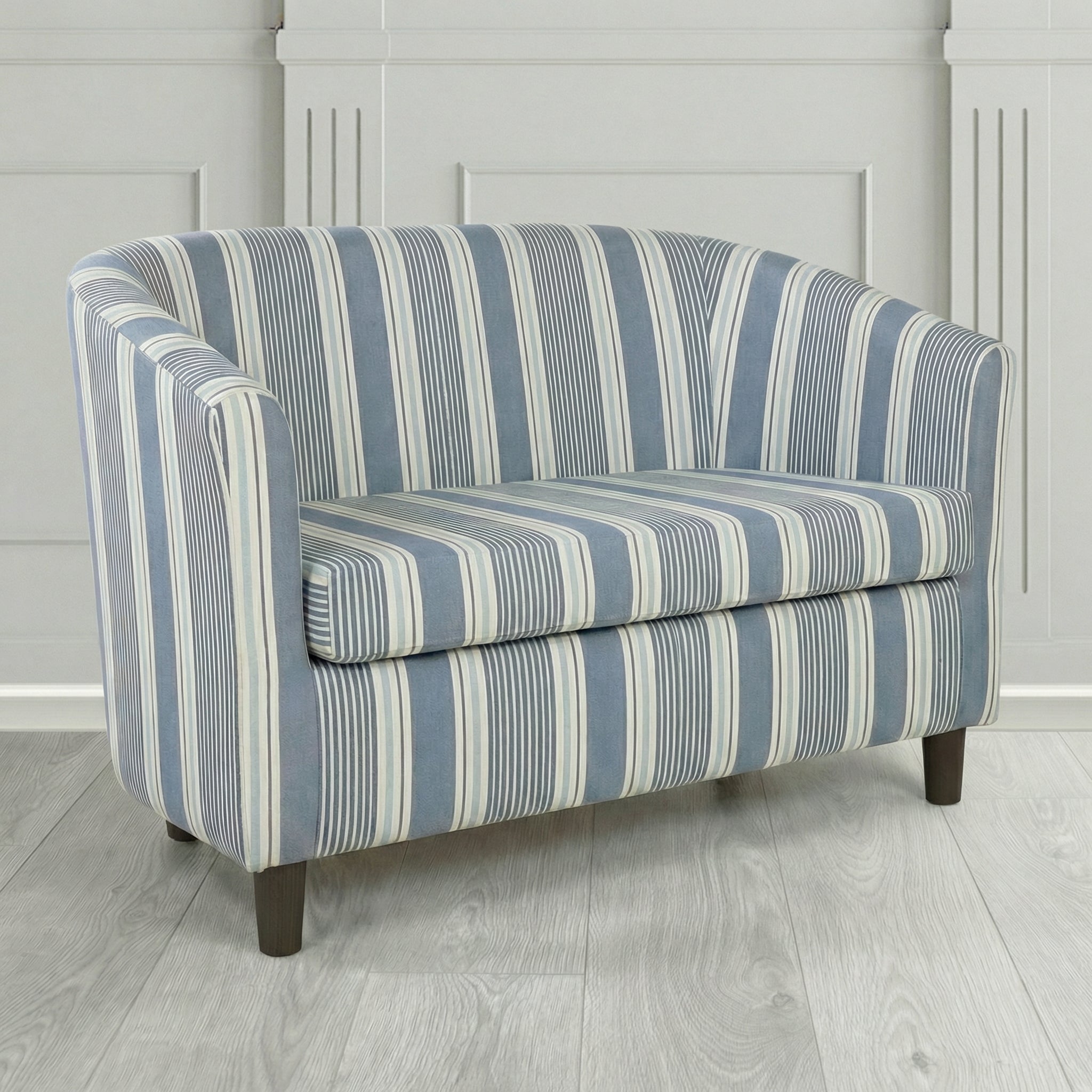 Tuscany 2 Seater Tub Sofa in Clarke and Clarke Sail Stripe Fabric