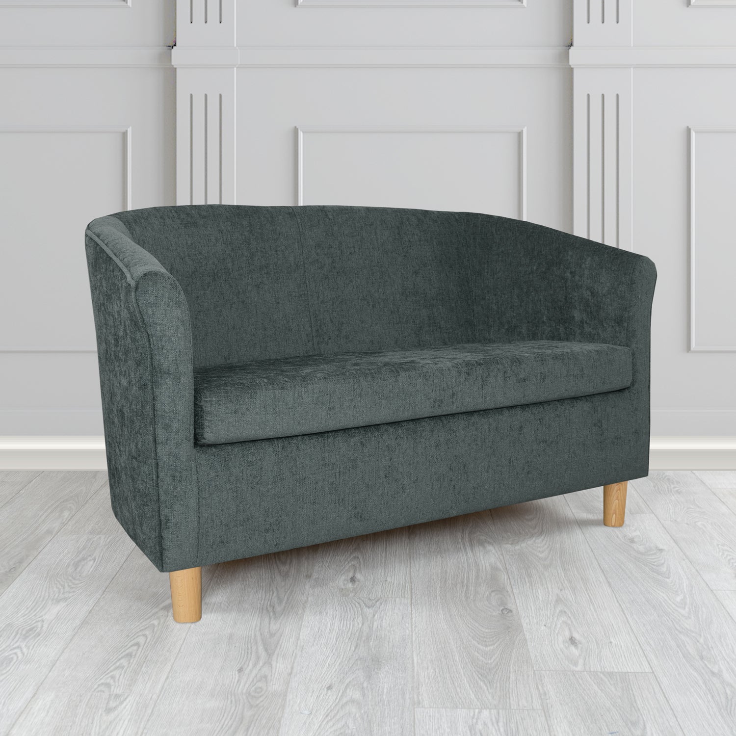 Tuscany 2 Seater Tub Sofa in Como Crib 5 Plain Chenille Fabric