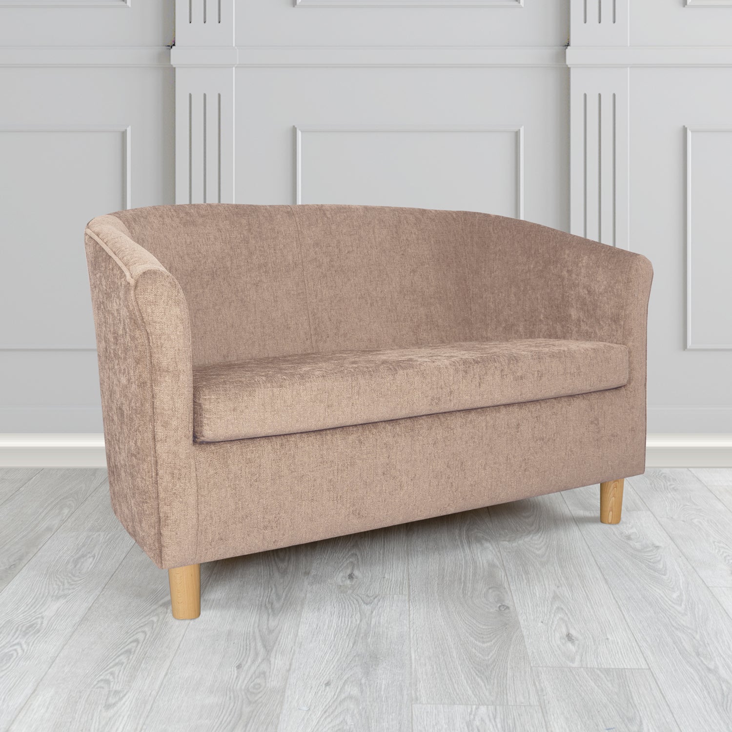 Tuscany 2 Seater Tub Sofa in Como Crib 5 Plain Chenille Fabric