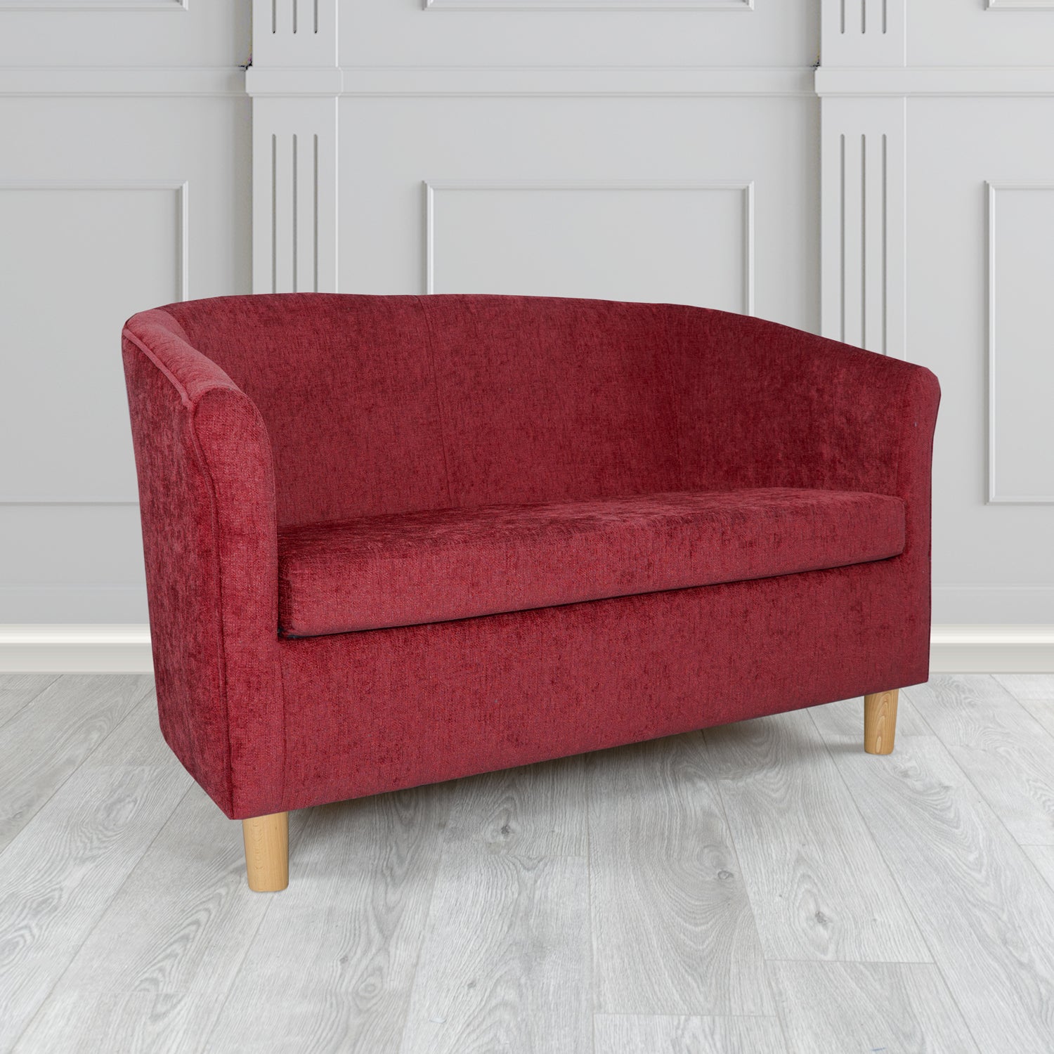 Tuscany 2 Seater Tub Sofa in Como Crib 5 Plain Chenille Fabric