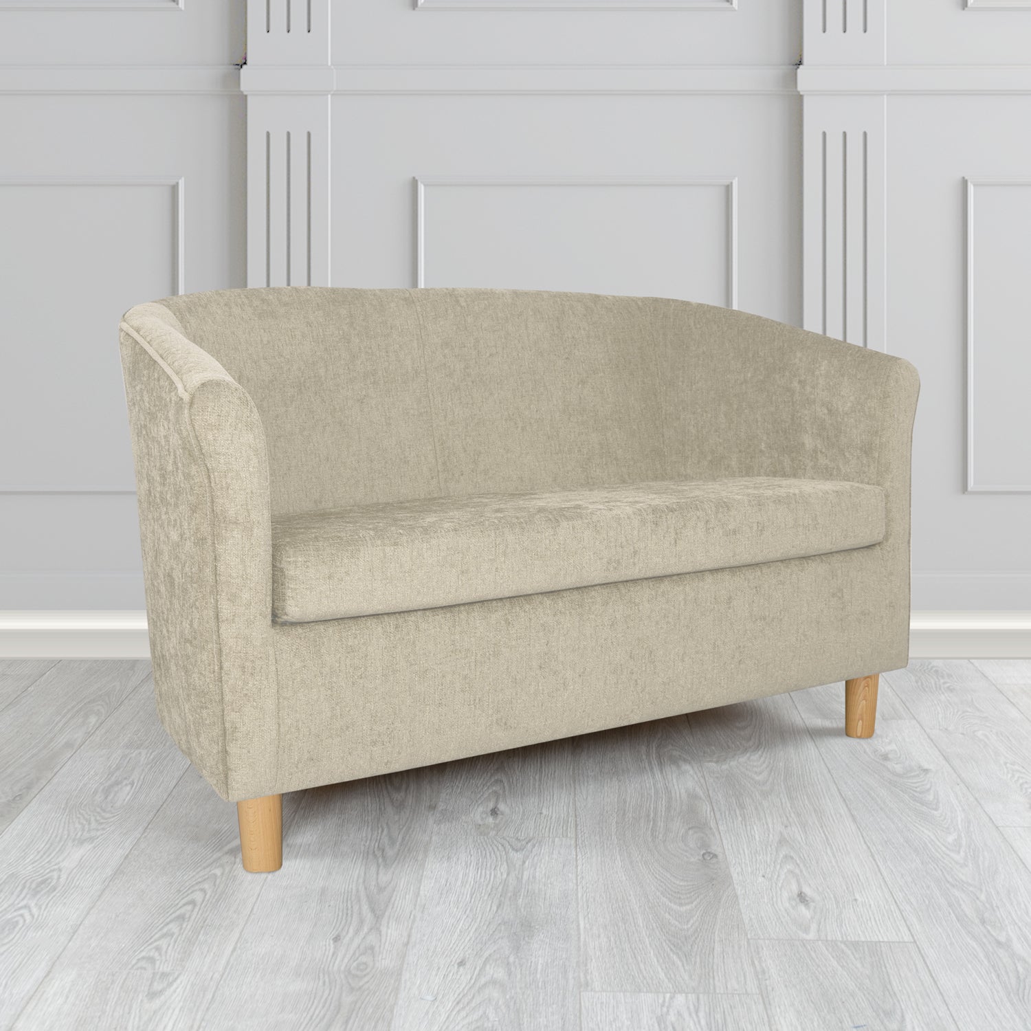 Tuscany 2 Seater Tub Sofa in Como Crib 5 Plain Chenille Fabric