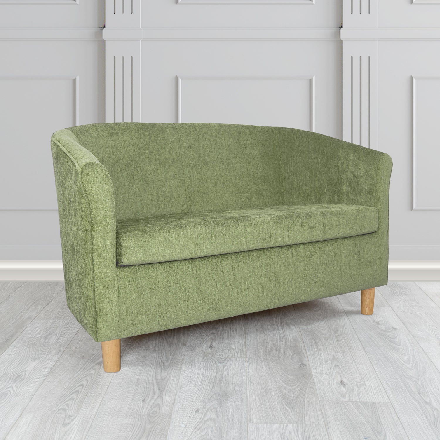 Tuscany 2 Seater Tub Sofa in Como Crib 5 Plain Chenille Fabric