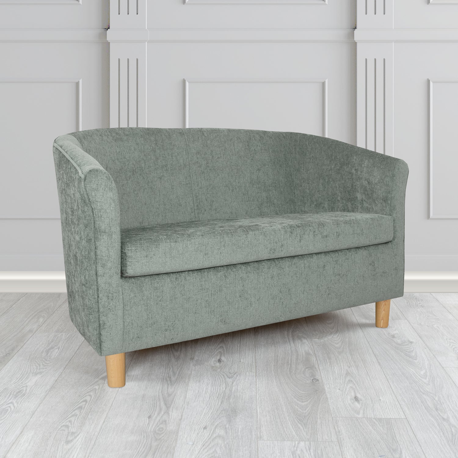 Tuscany 2 Seater Tub Sofa in Como Crib 5 Plain Chenille Fabric