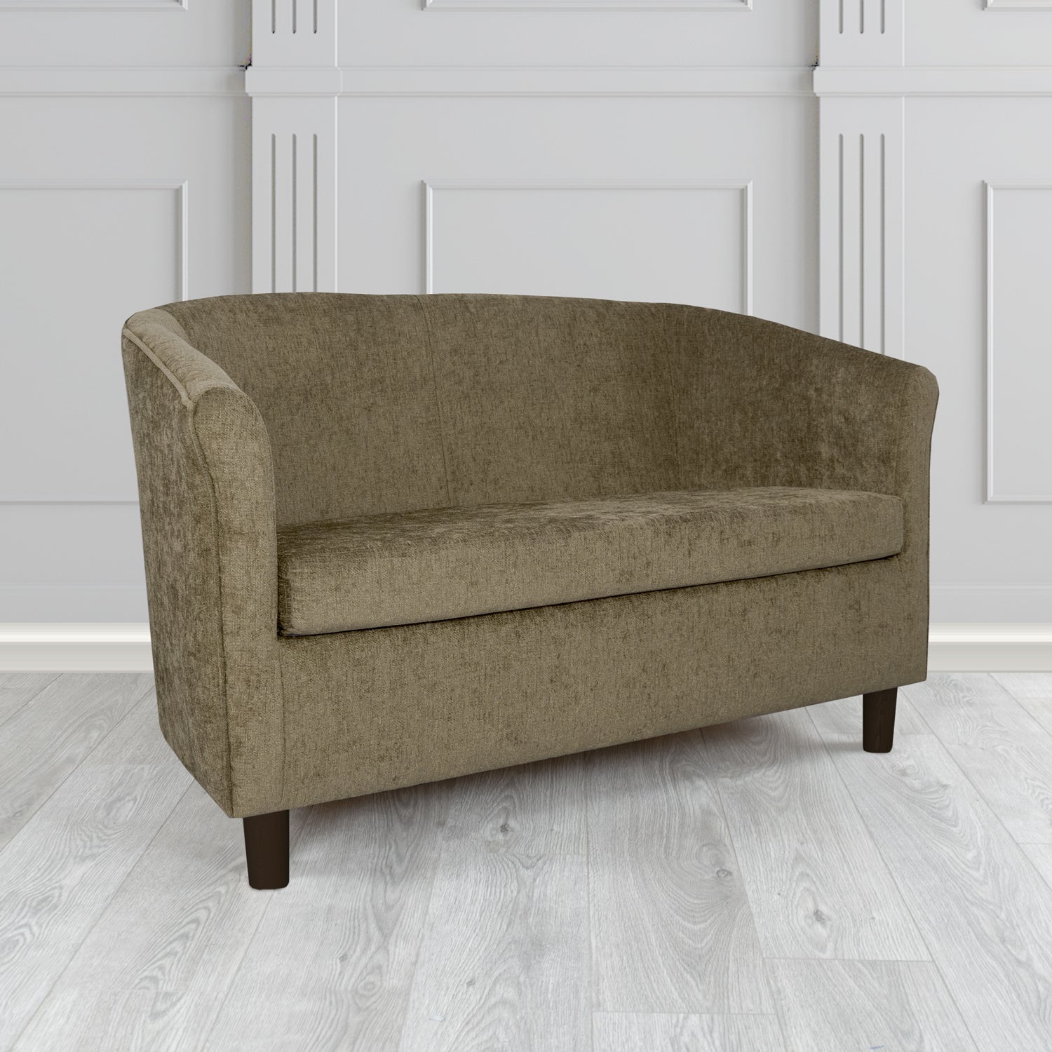 Tuscany 2 Seater Tub Sofa in Como Crib 5 Plain Chenille Fabric