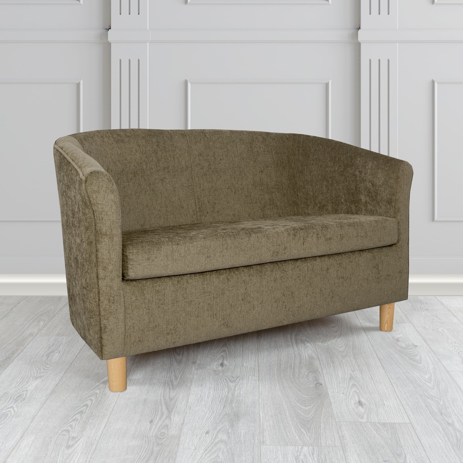 Tuscany 2 Seater Tub Sofa in Como Crib 5 Plain Chenille Fabric
