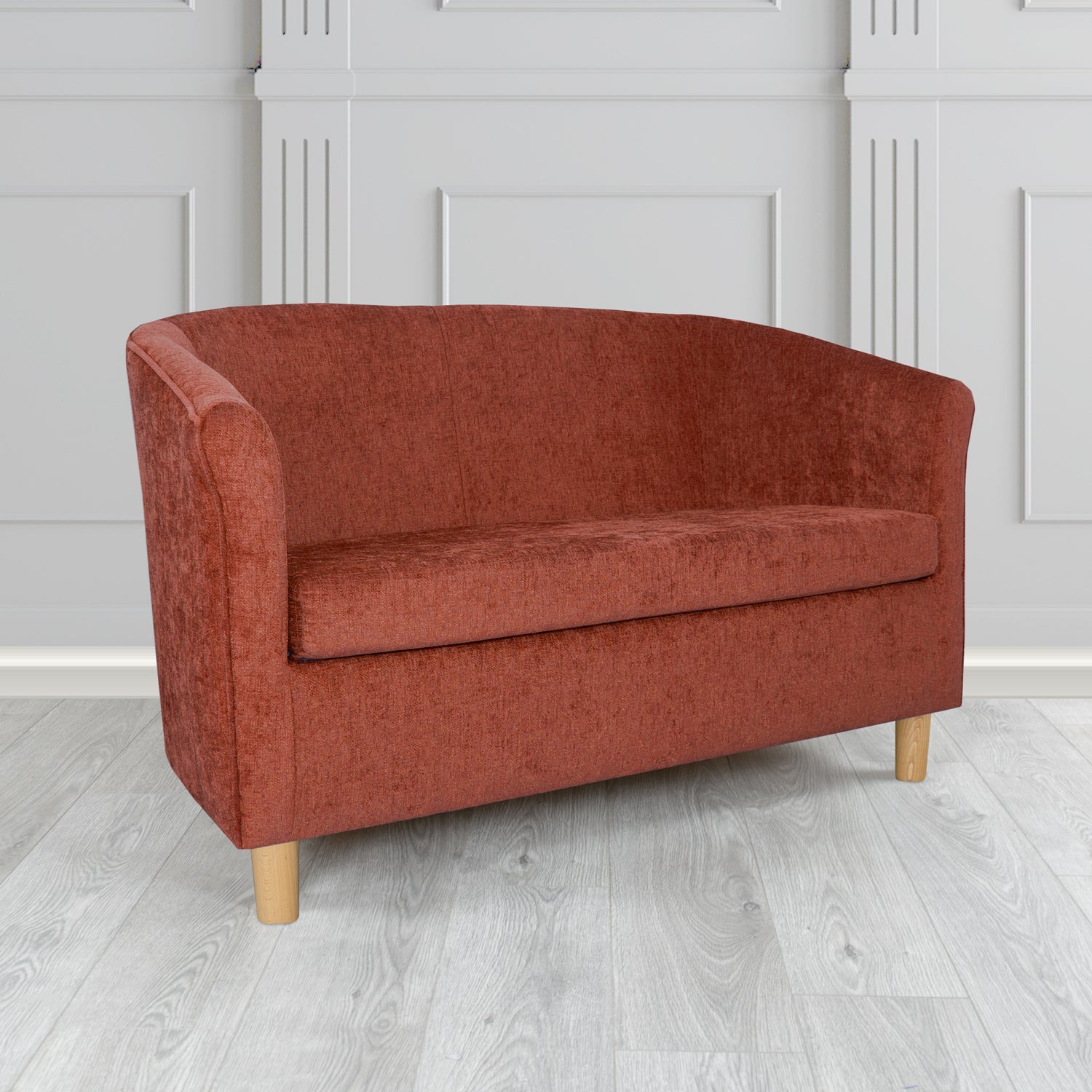 Tuscany 2 Seater Tub Sofa in Como Crib 5 Plain Chenille Fabric