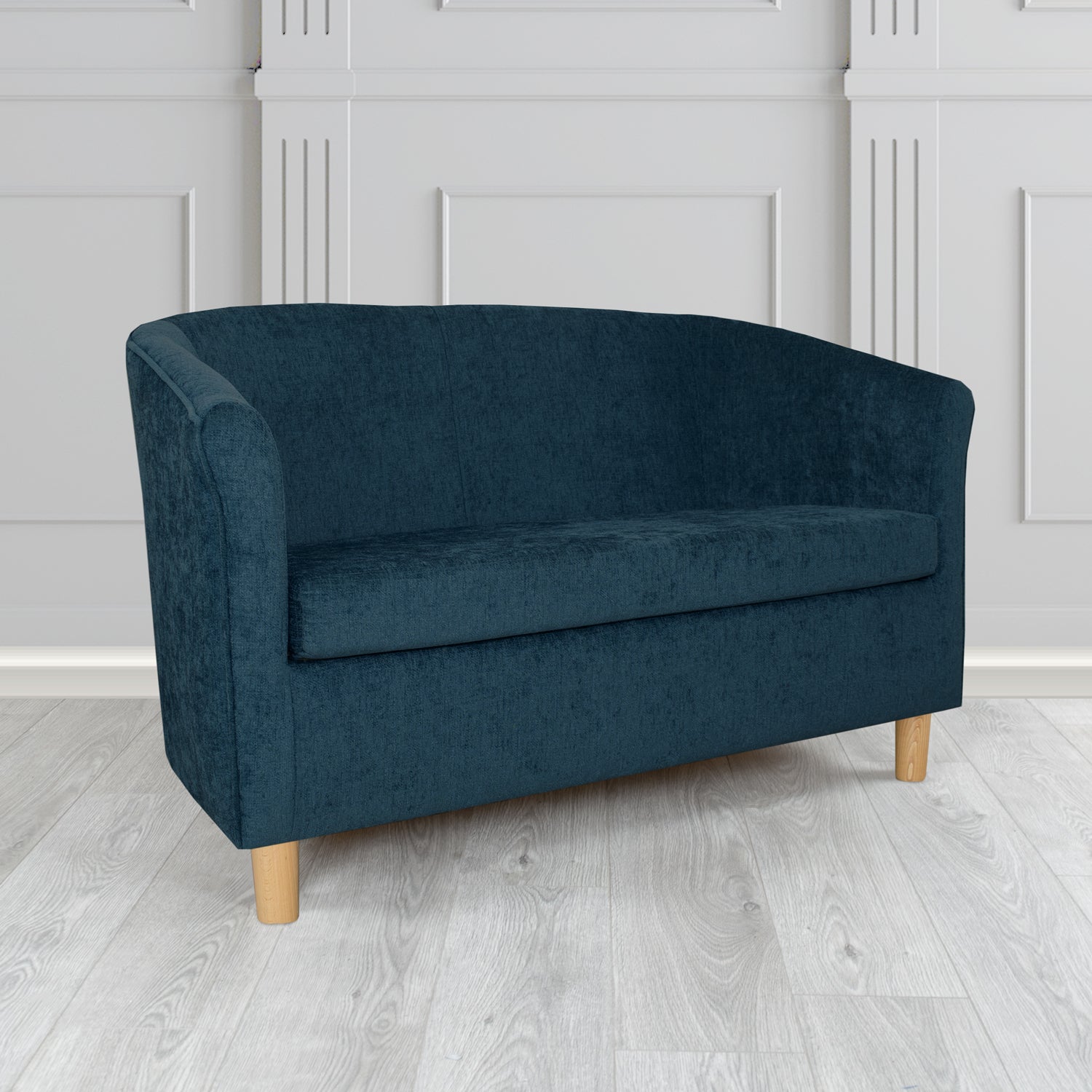 Tuscany 2 Seater Tub Sofa in Como Crib 5 Plain Chenille Fabric