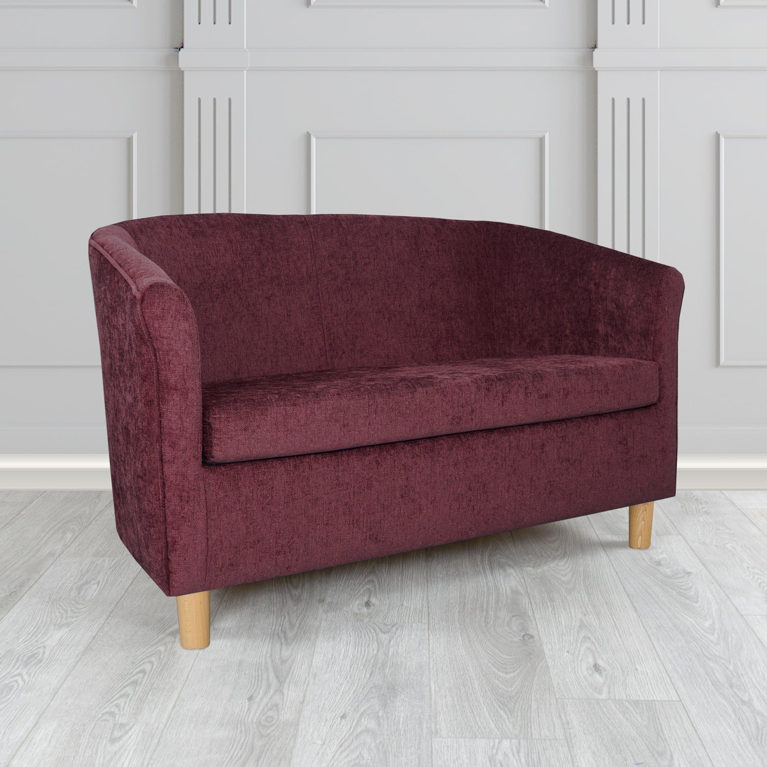Tuscany 2 Seater Tub Sofa in Como Crib 5 Plain Chenille Fabric