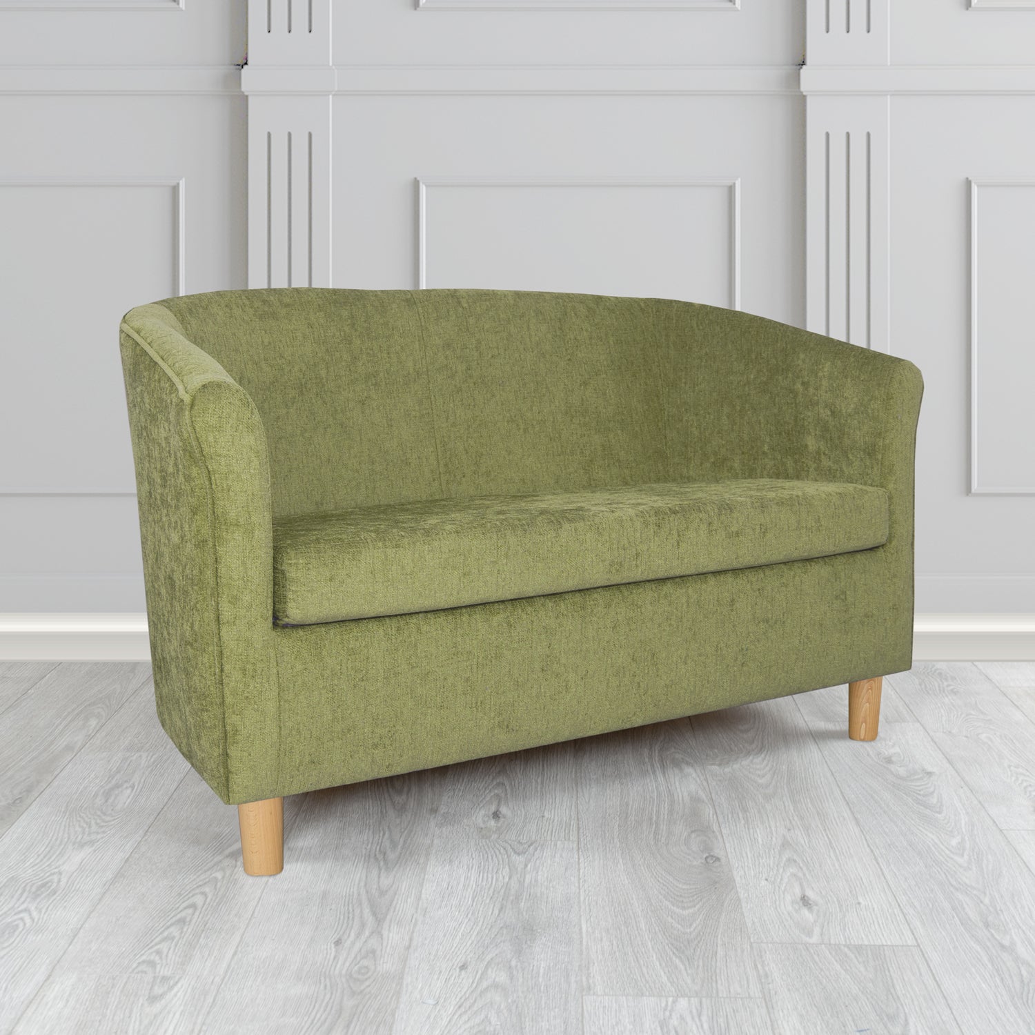 Tuscany 2 Seater Tub Sofa in Como Crib 5 Plain Chenille Fabric