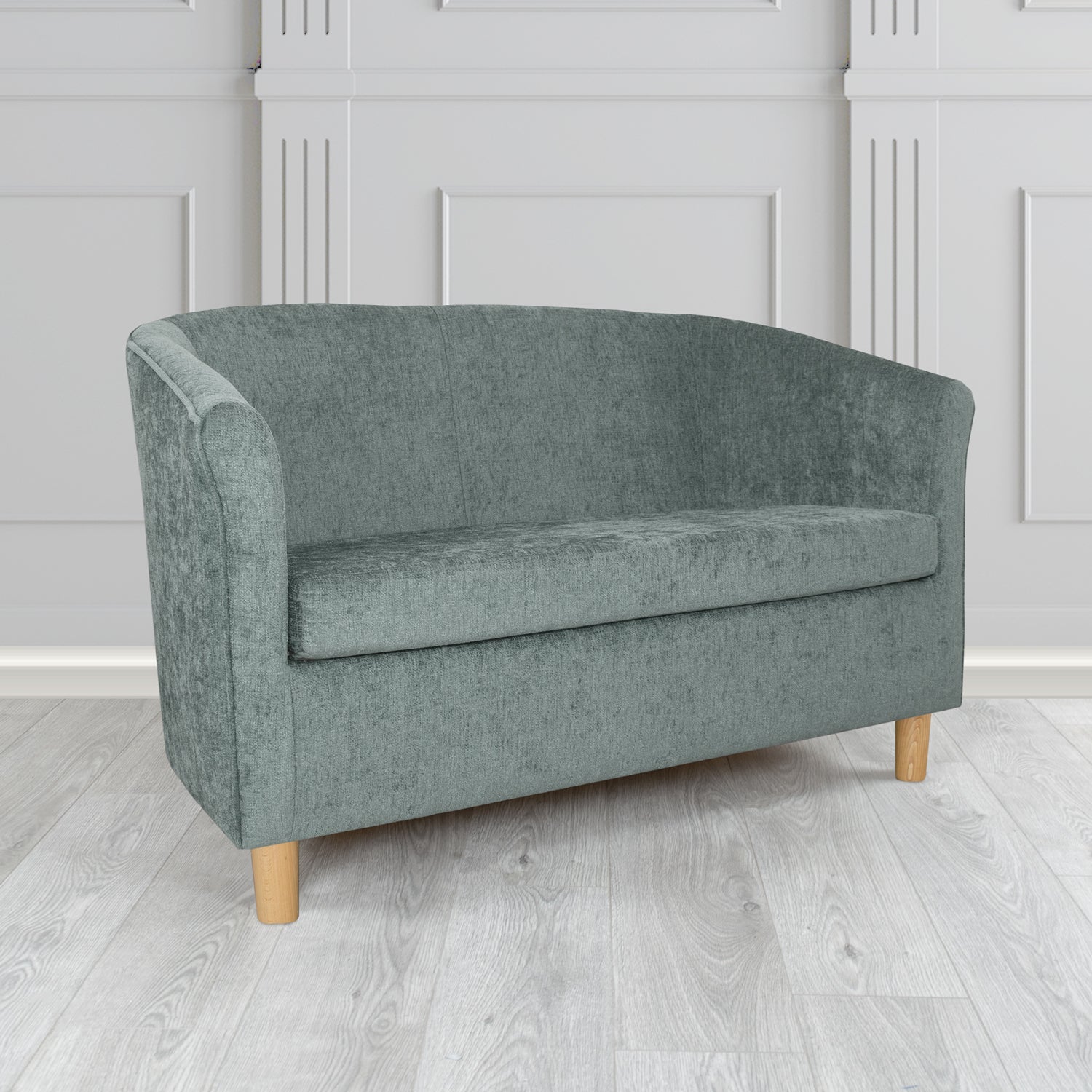 Tuscany 2 Seater Tub Sofa in Como Crib 5 Plain Chenille Fabric