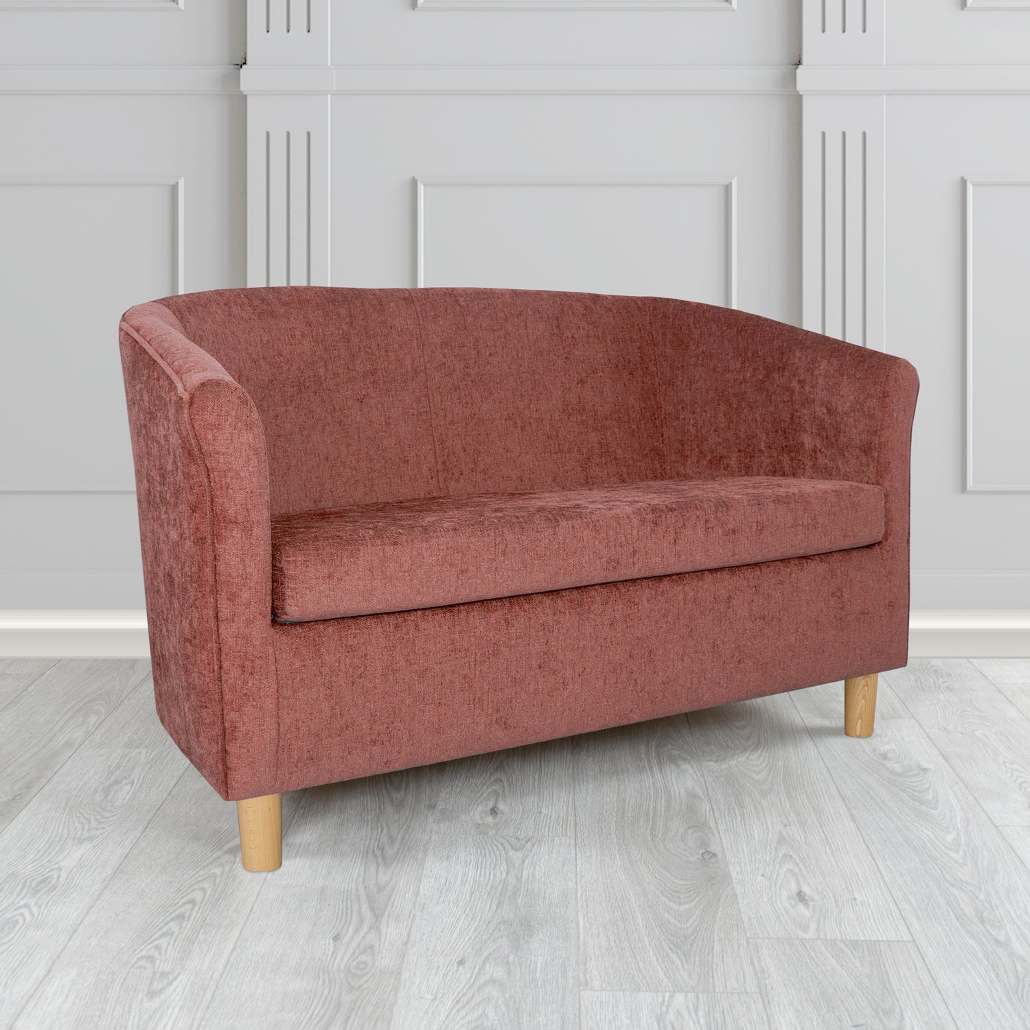 Tuscany 2 Seater Tub Sofa in Como Crib 5 Plain Chenille Fabric
