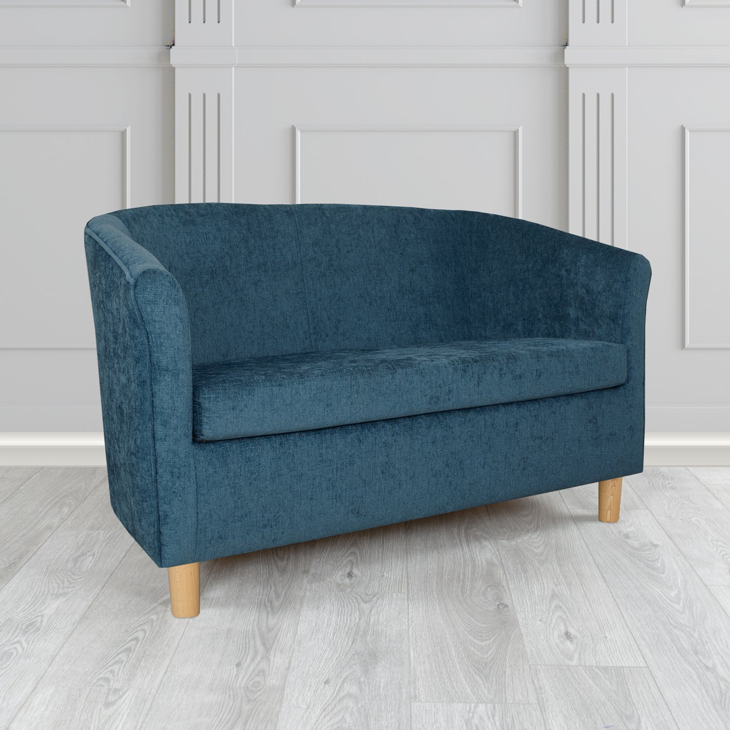 Tuscany 2 Seater Tub Sofa in Como Crib 5 Plain Chenille Fabric