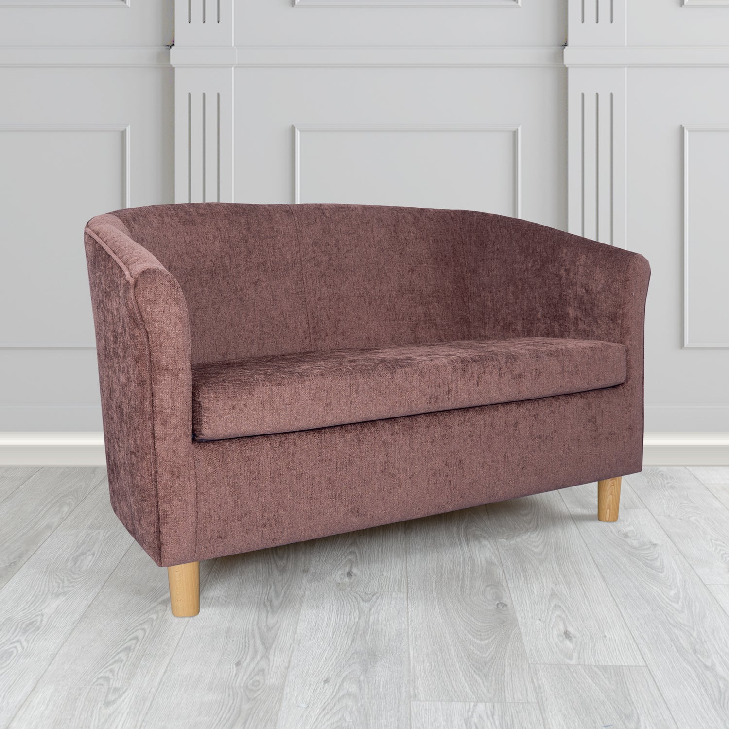 Tuscany 2 Seater Tub Sofa in Como Crib 5 Plain Chenille Fabric