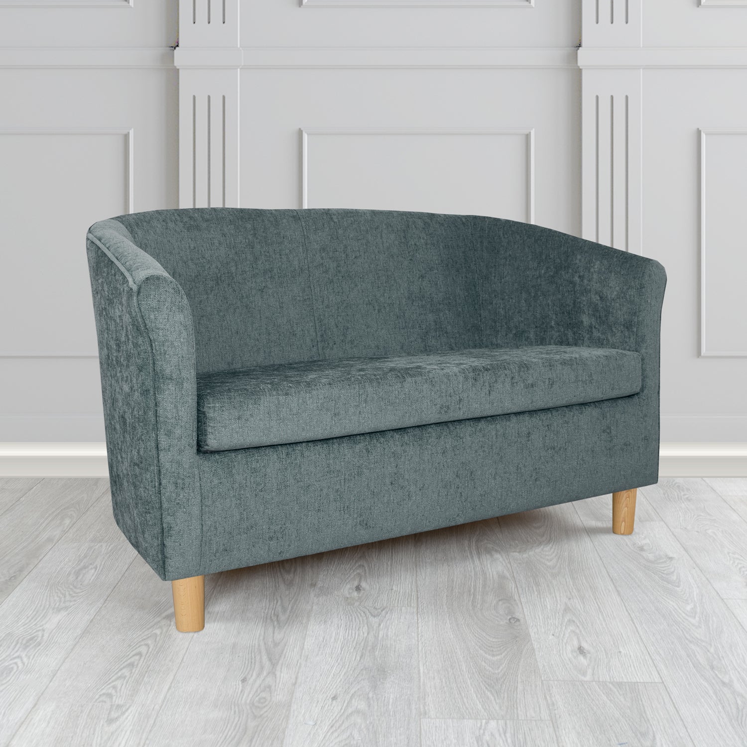 Tuscany 2 Seater Tub Sofa in Como Crib 5 Plain Chenille Fabric
