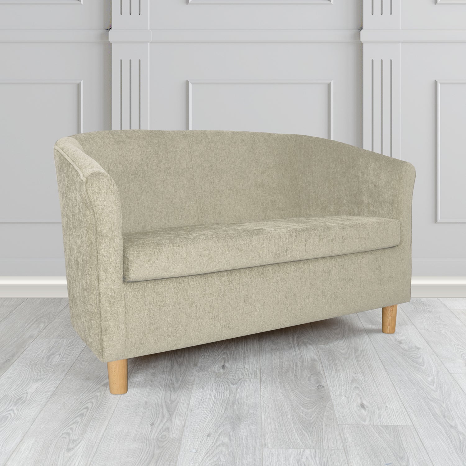 Tuscany 2 Seater Tub Sofa in Como Crib 5 Plain Chenille Fabric