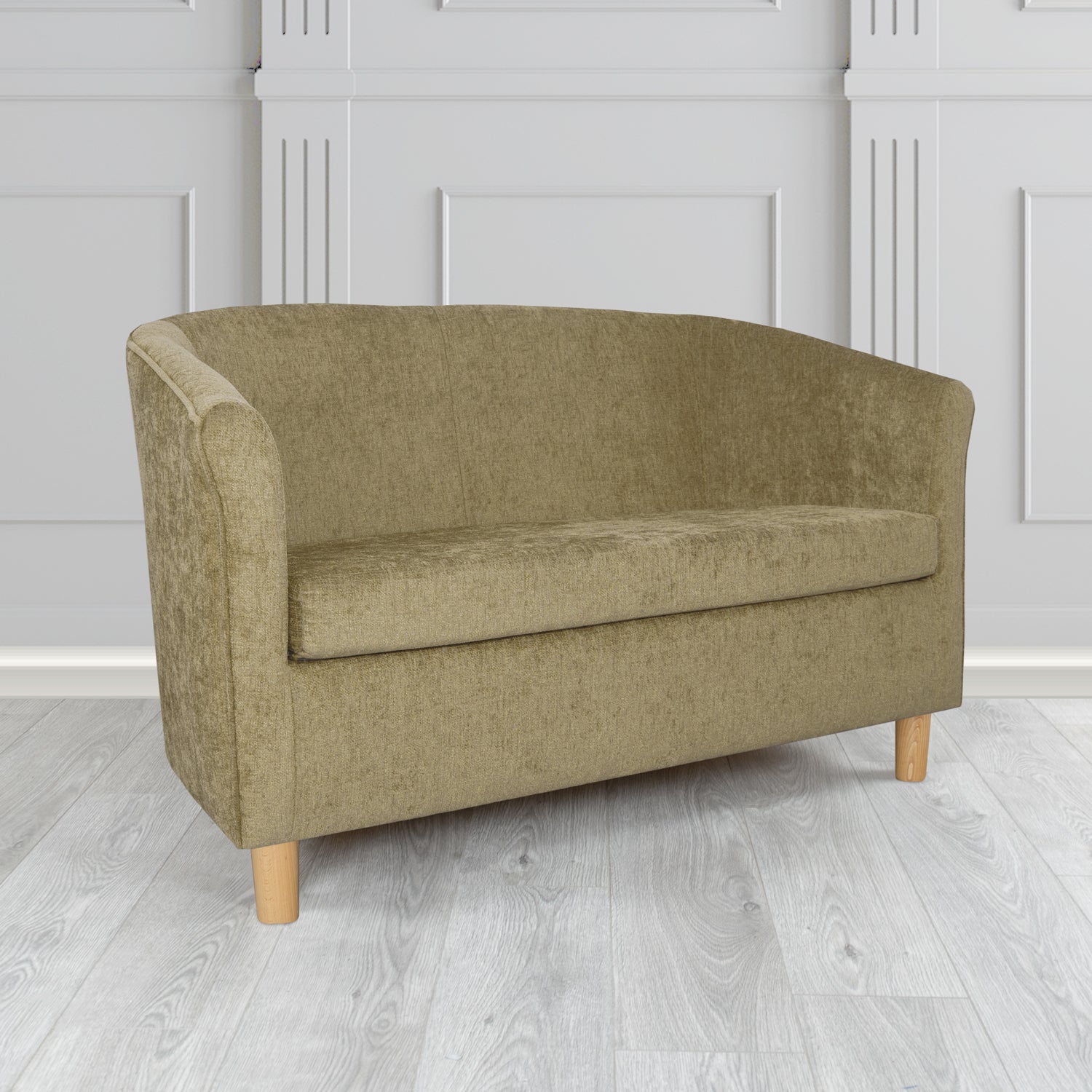 Tuscany 2 Seater Tub Sofa in Como Crib 5 Plain Chenille Fabric