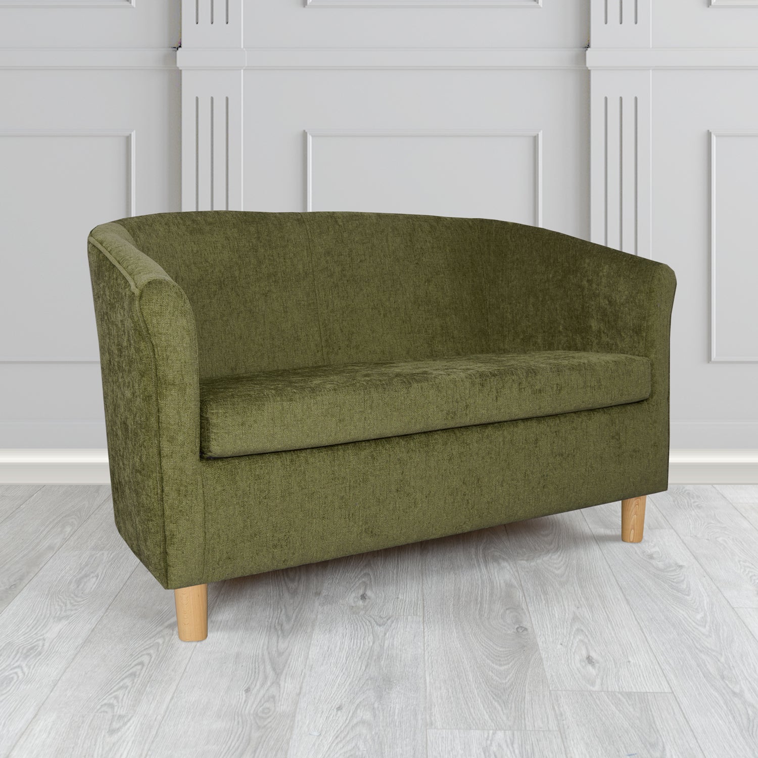 Tuscany 2 Seater Tub Sofa in Como Crib 5 Plain Chenille Fabric