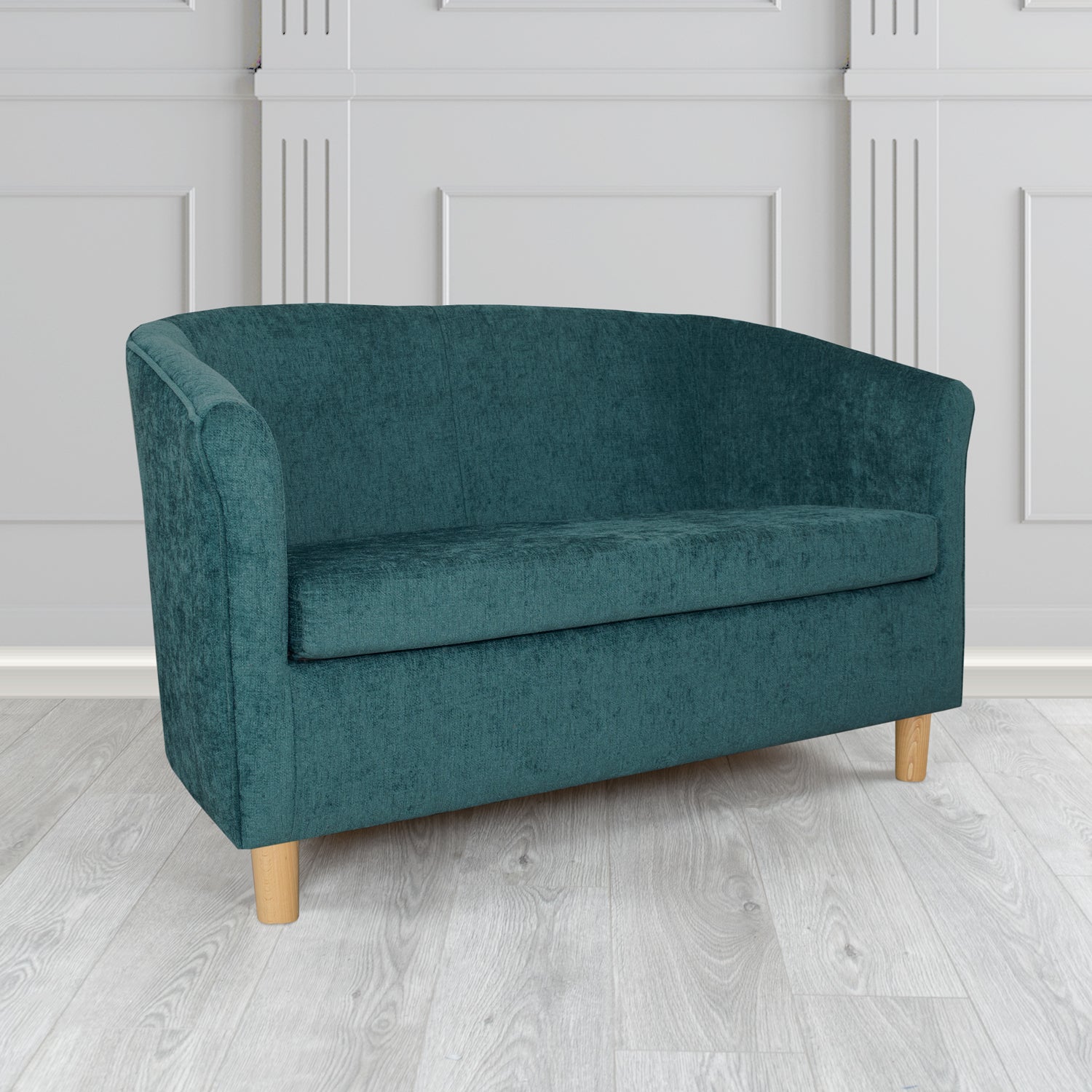 Tuscany 2 Seater Tub Sofa in Como Crib 5 Plain Chenille Fabric