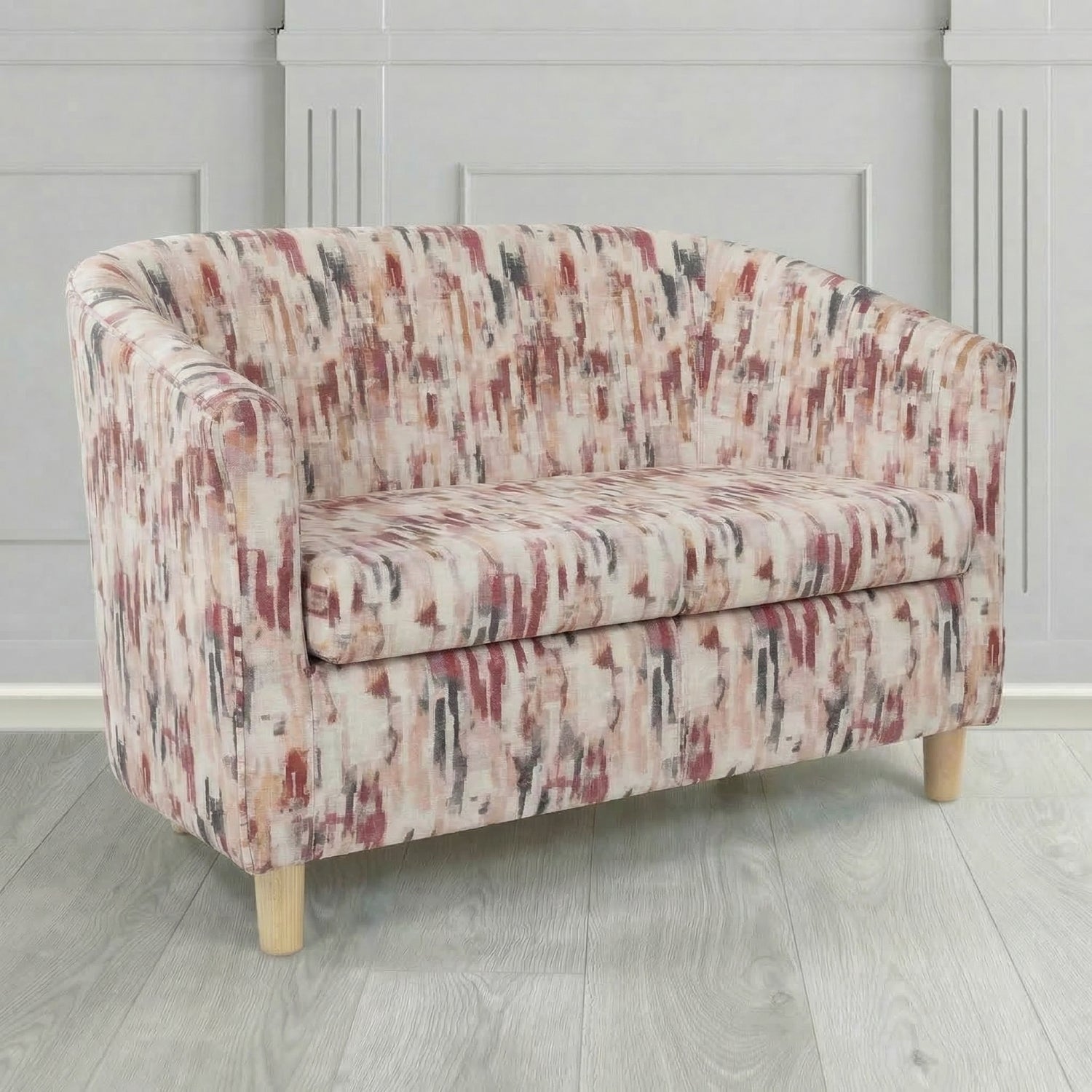 Tuscany 2 Seater Tub Sofa in Fryett's Aura Abstract Pattern Fabric