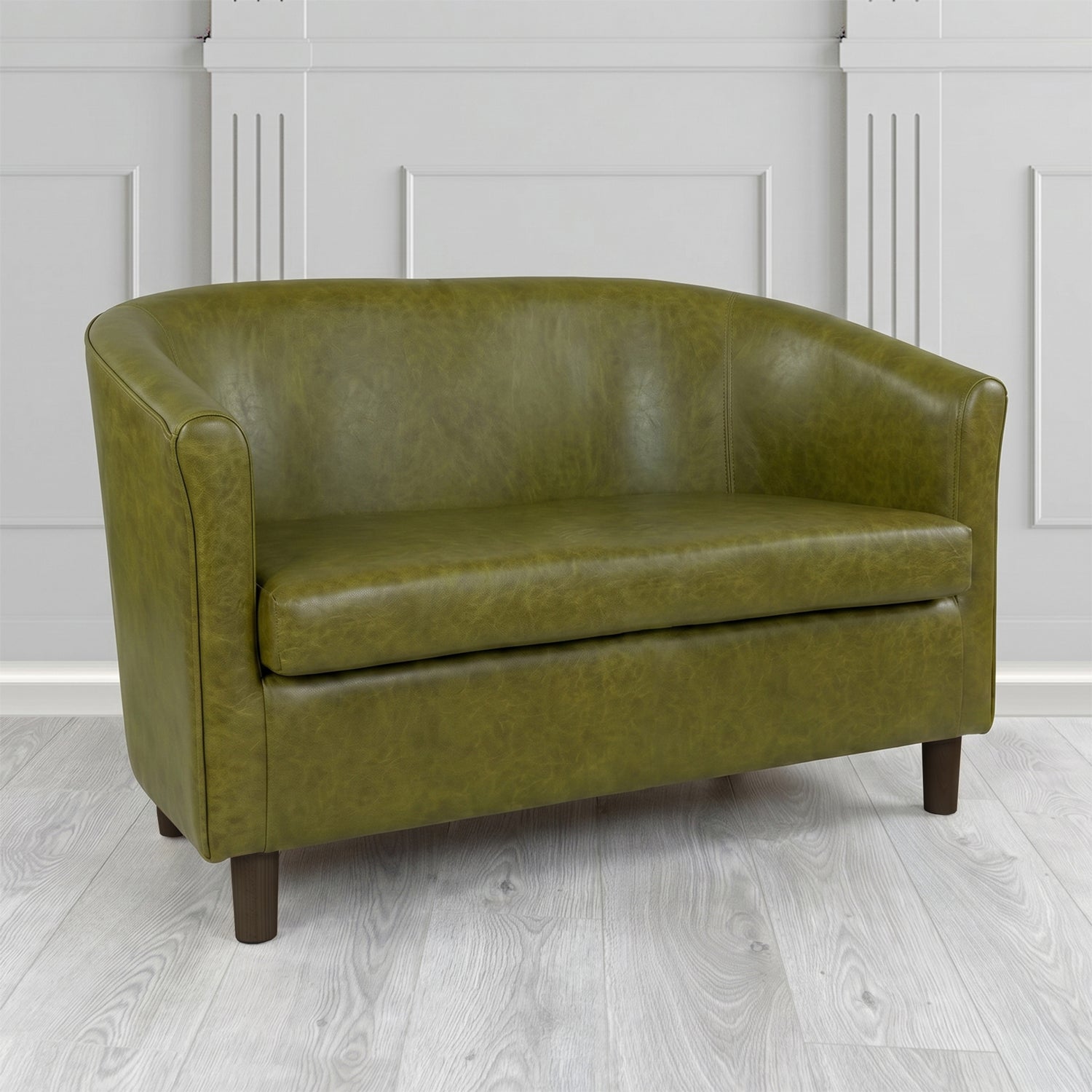 Tuscany 2 Seater Tub Sofa in Crest Leather Old English Crib 5 Genuine Leather
