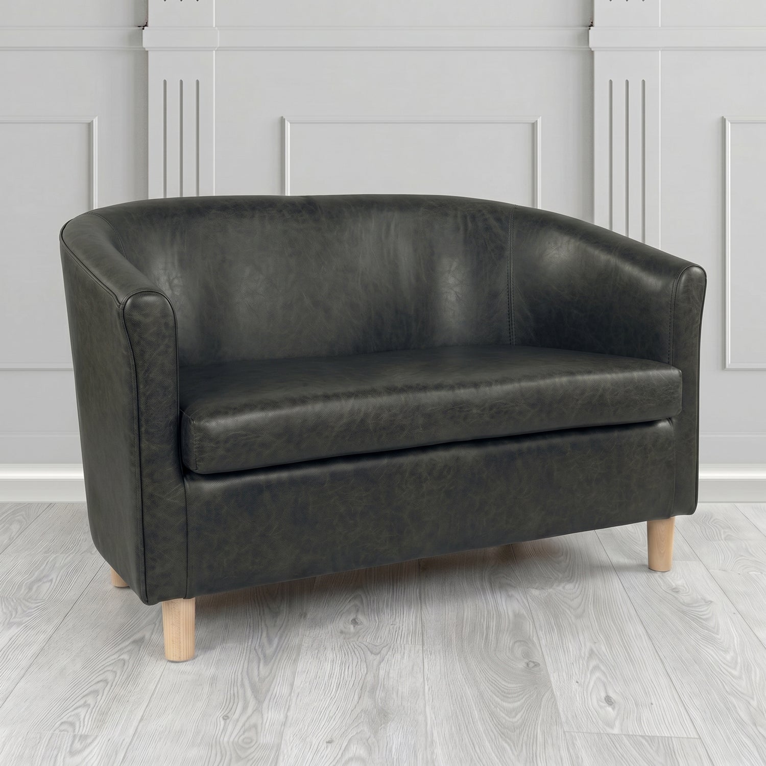 Tuscany 2 Seater Tub Sofa in Crest Leather Old English Crib 5 Genuine Leather