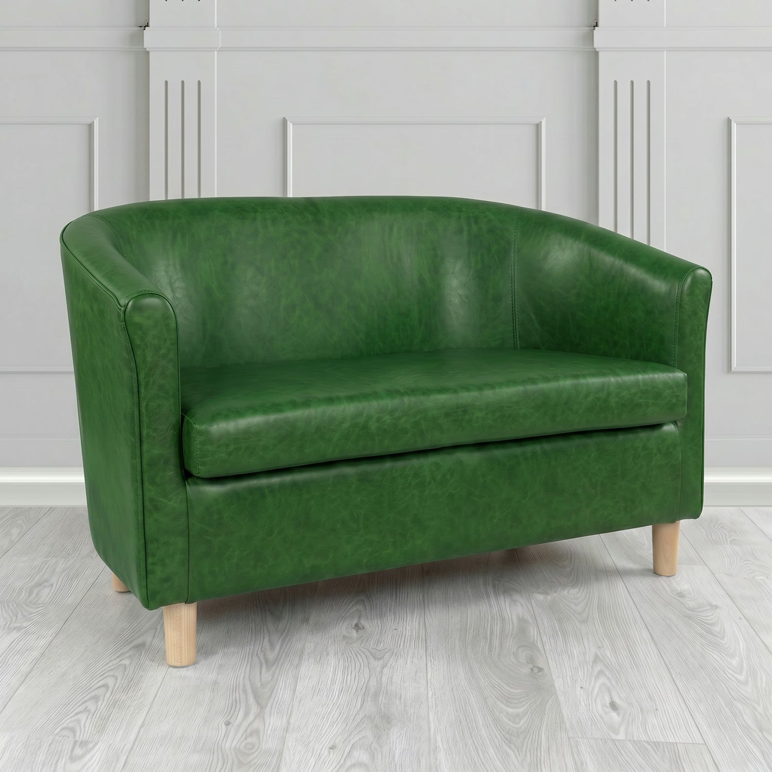 Tuscany 2 Seater Tub Sofa in Crest Leather Old English Crib 5 Genuine Leather
