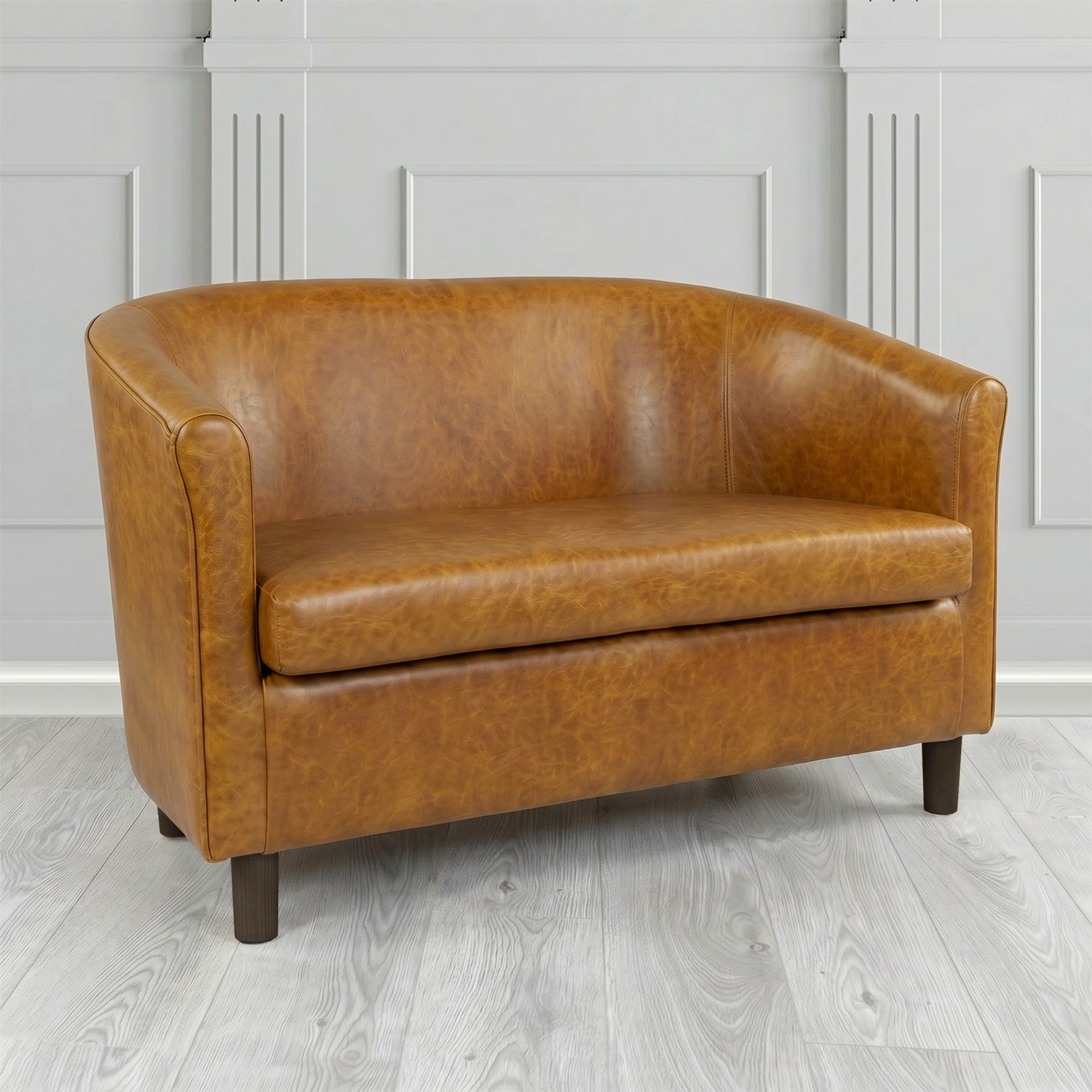Tuscany 2 Seater Tub Sofa in Crest Leather Old English Crib 5 Genuine Leather