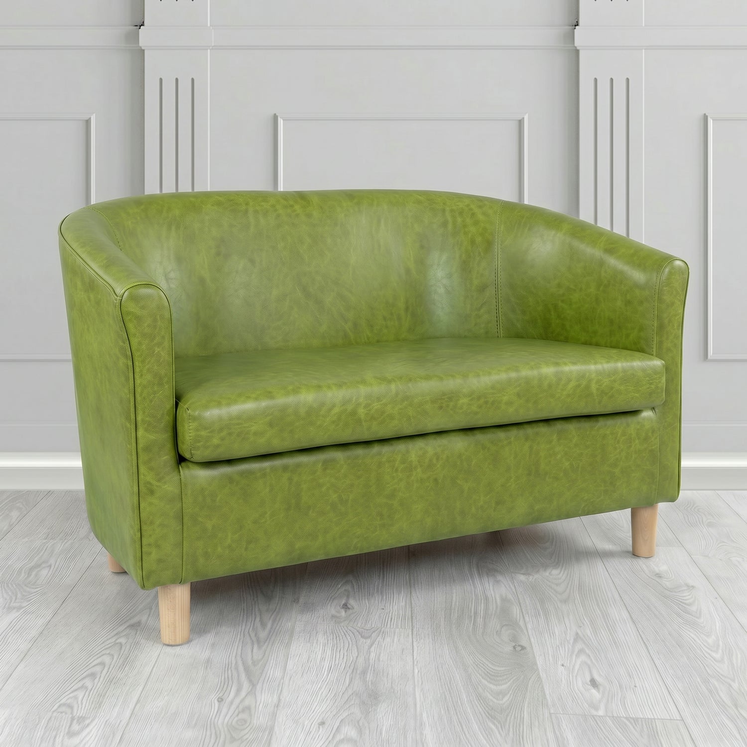 Tuscany 2 Seater Tub Sofa in Crest Leather Old English Crib 5 Genuine Leather