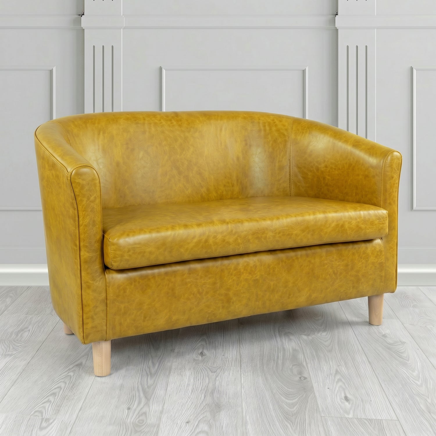 Tuscany 2 Seater Tub Sofa in Crest Leather Old English Crib 5 Genuine Leather