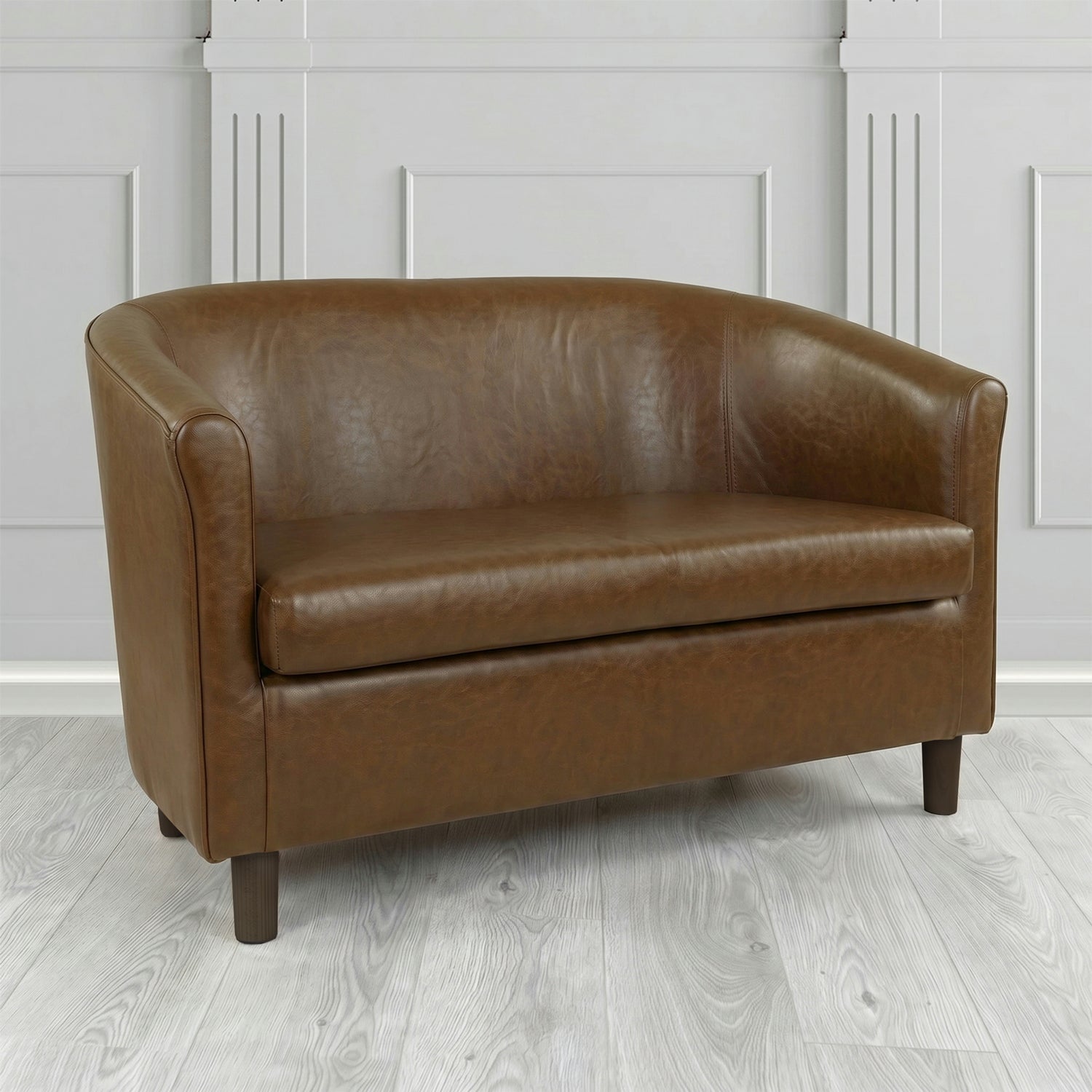 Tuscany 2 Seater Tub Sofa in Crest Leather Old English Crib 5 Genuine Leather