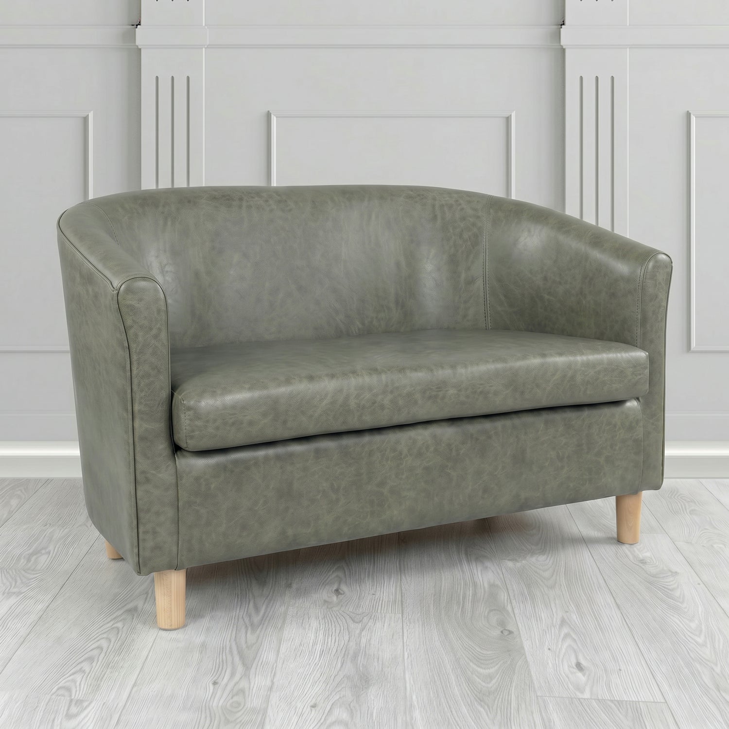 Tuscany 2 Seater Tub Sofa in Crest Leather Old English Crib 5 Genuine Leather