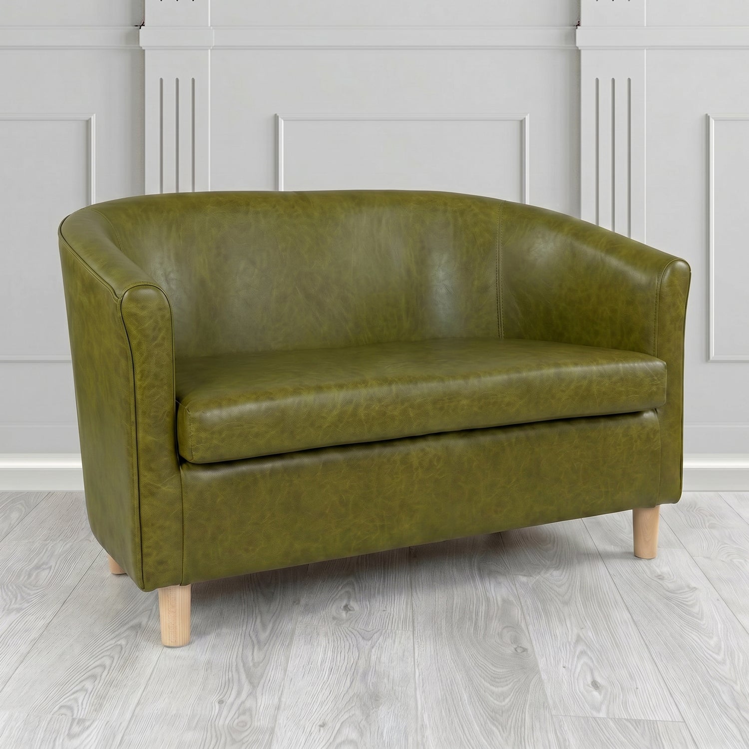 Tuscany 2 Seater Tub Sofa in Crest Leather Old English Crib 5 Genuine Leather