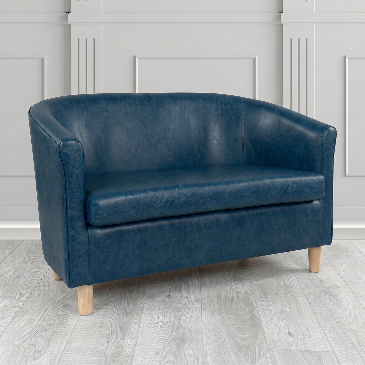 Tuscany 2 Seater Tub Sofa in Crest Leather Old English Crib 5 Genuine Leather