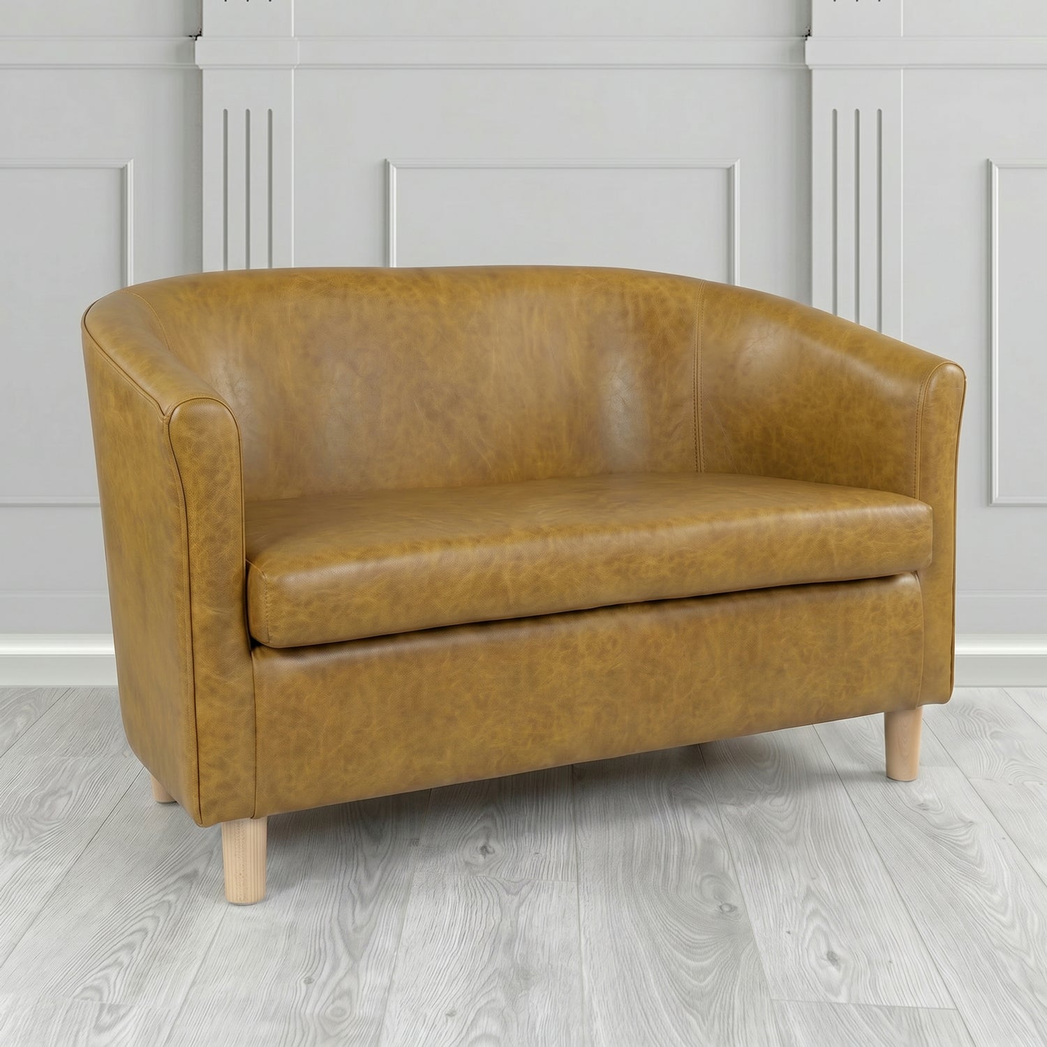 Tuscany 2 Seater Tub Sofa in Crest Leather Old English Crib 5 Genuine Leather