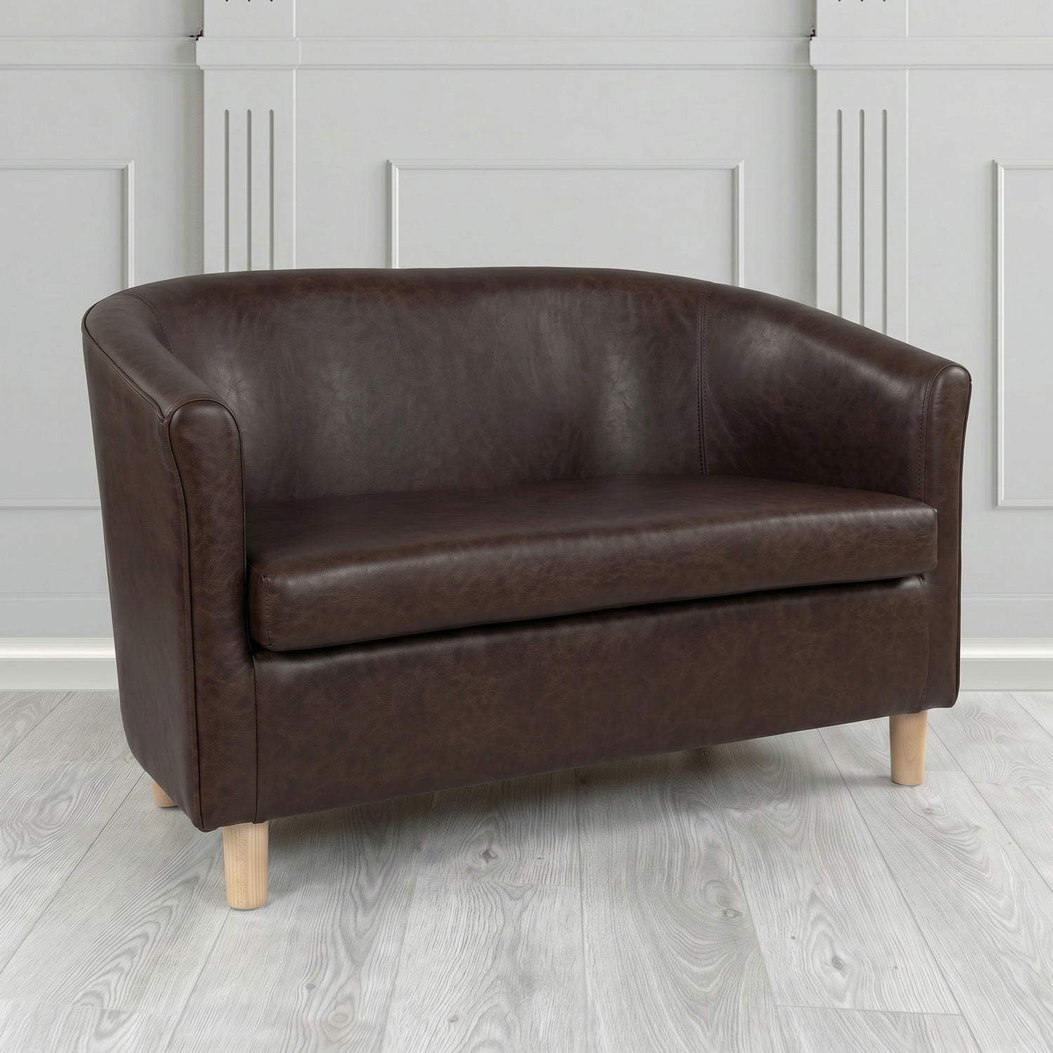 Tuscany 2 Seater Tub Sofa in Crest Leather Old English Crib 5 Genuine Leather