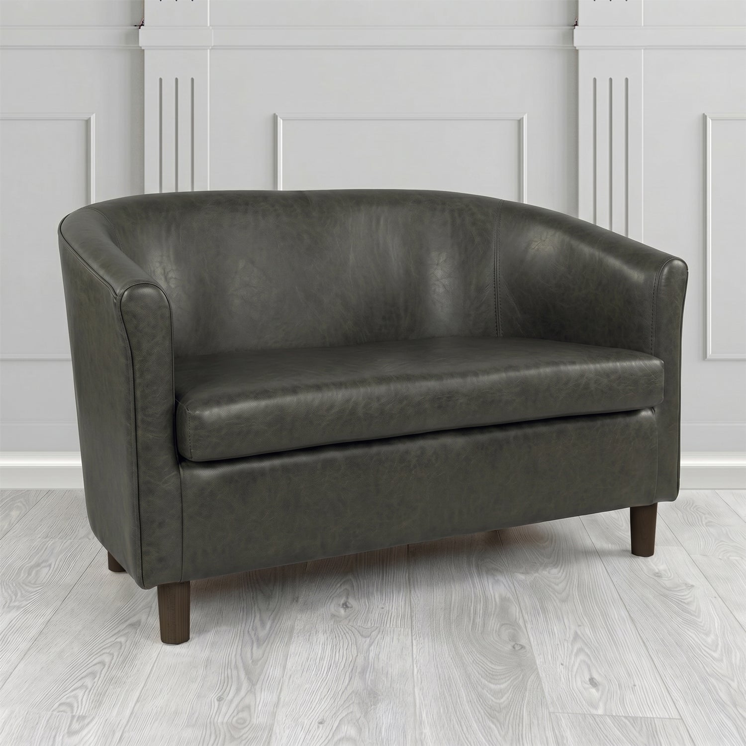 Tuscany 2 Seater Tub Sofa in Crest Leather Old English Crib 5 Genuine Leather