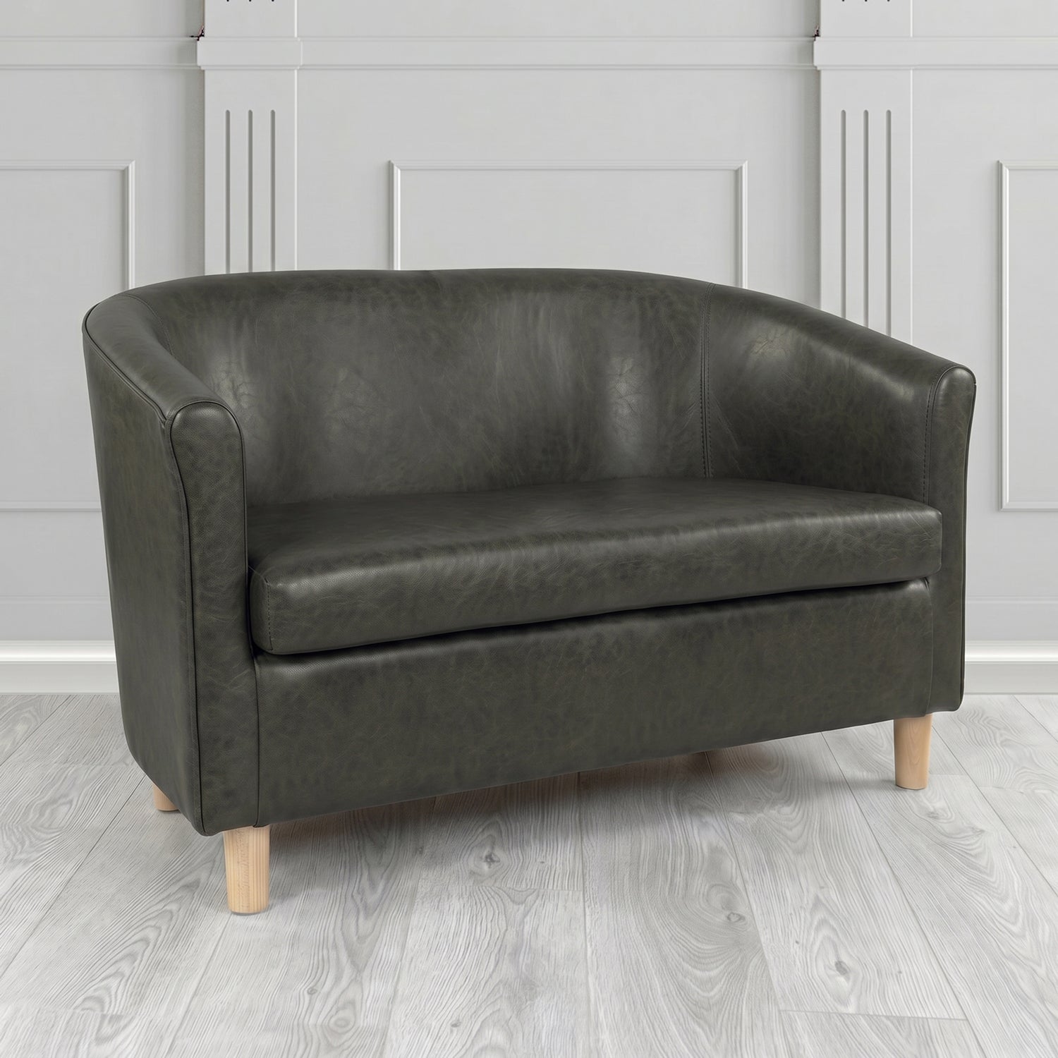 Tuscany 2 Seater Tub Sofa in Crest Leather Old English Crib 5 Genuine Leather