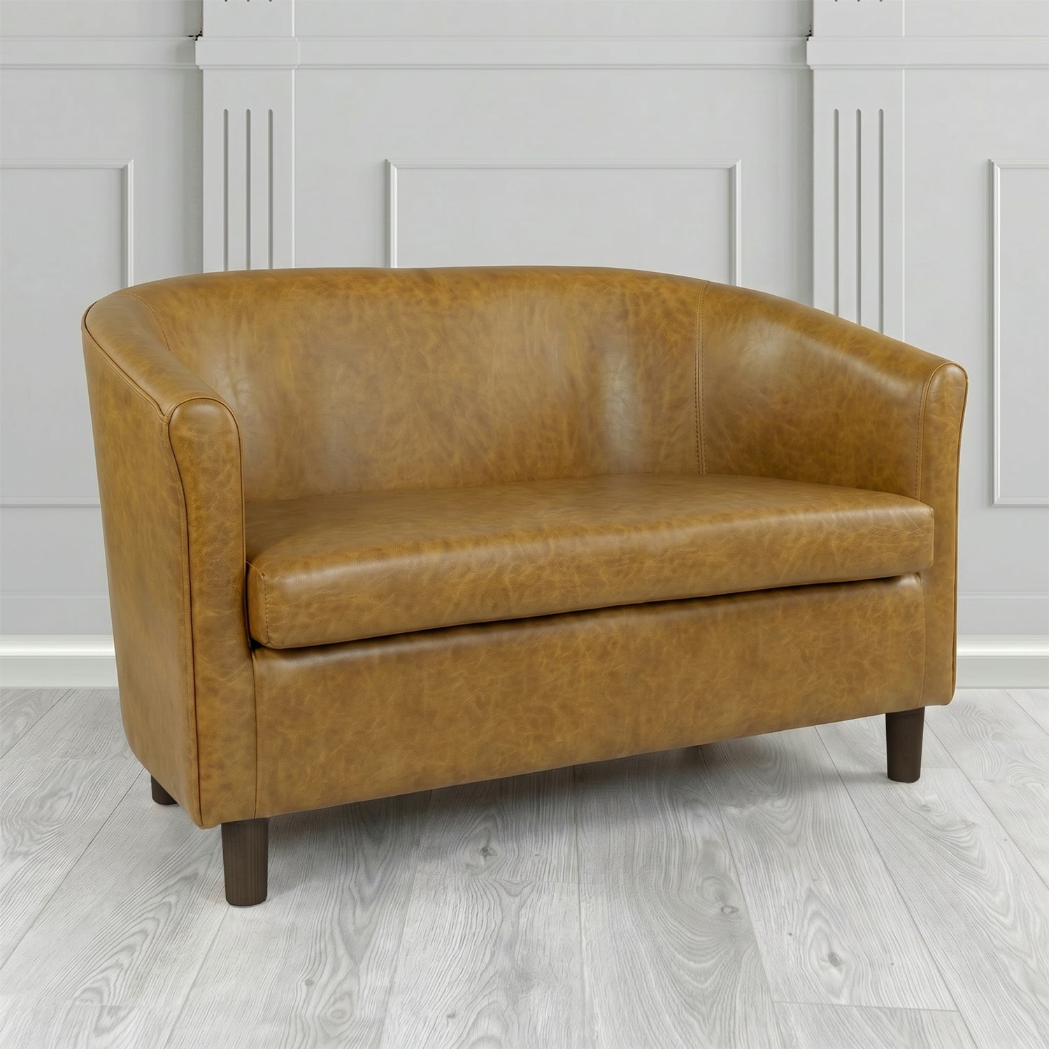 Tuscany 2 Seater Tub Sofa in Crest Leather Old English Crib 5 Genuine Leather