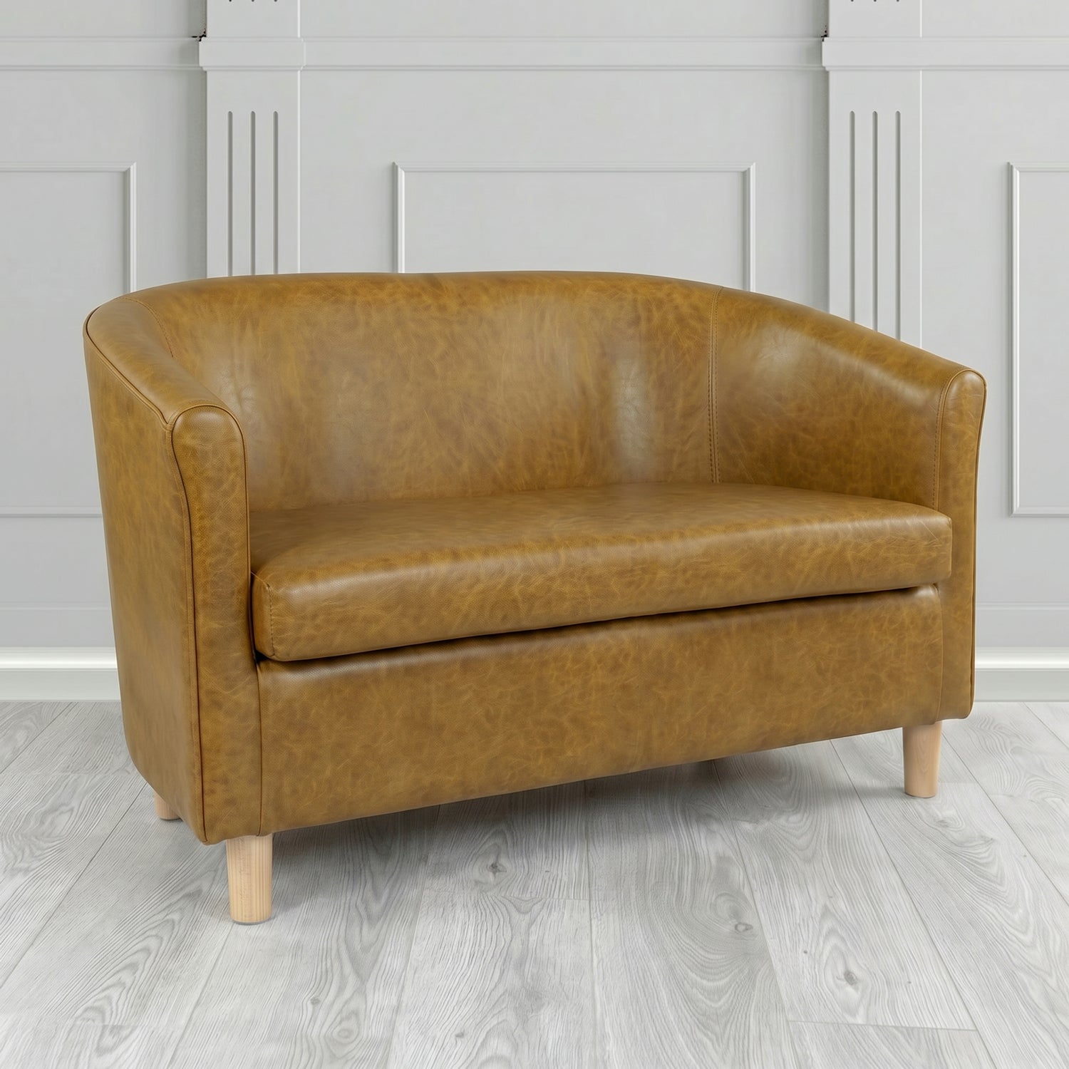 Tuscany 2 Seater Tub Sofa in Crest Leather Old English Crib 5 Genuine Leather