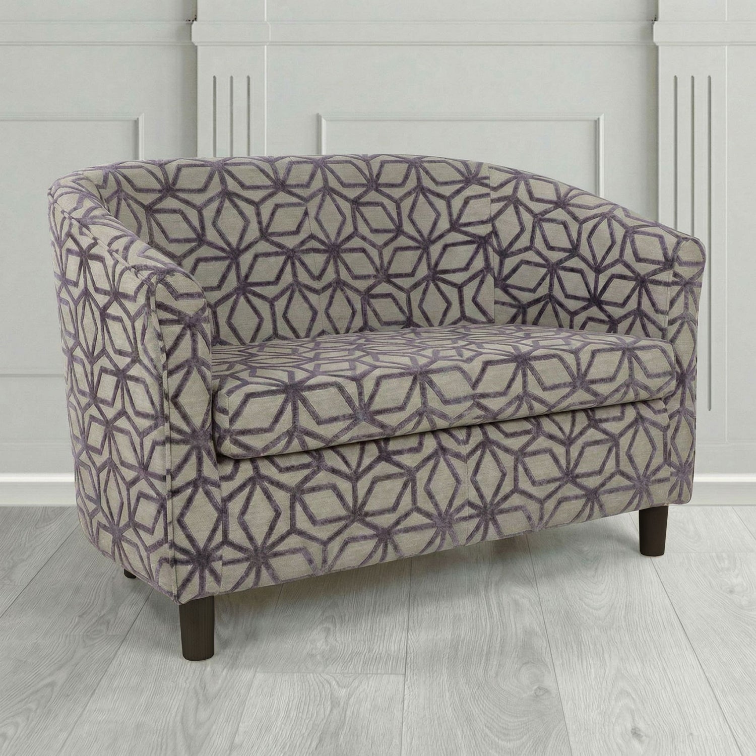 Tuscany 2 Seater Tub Sofa in Panaz Fabrics Lexington Corinthia Geometric Crib 5 Velvet Fabric