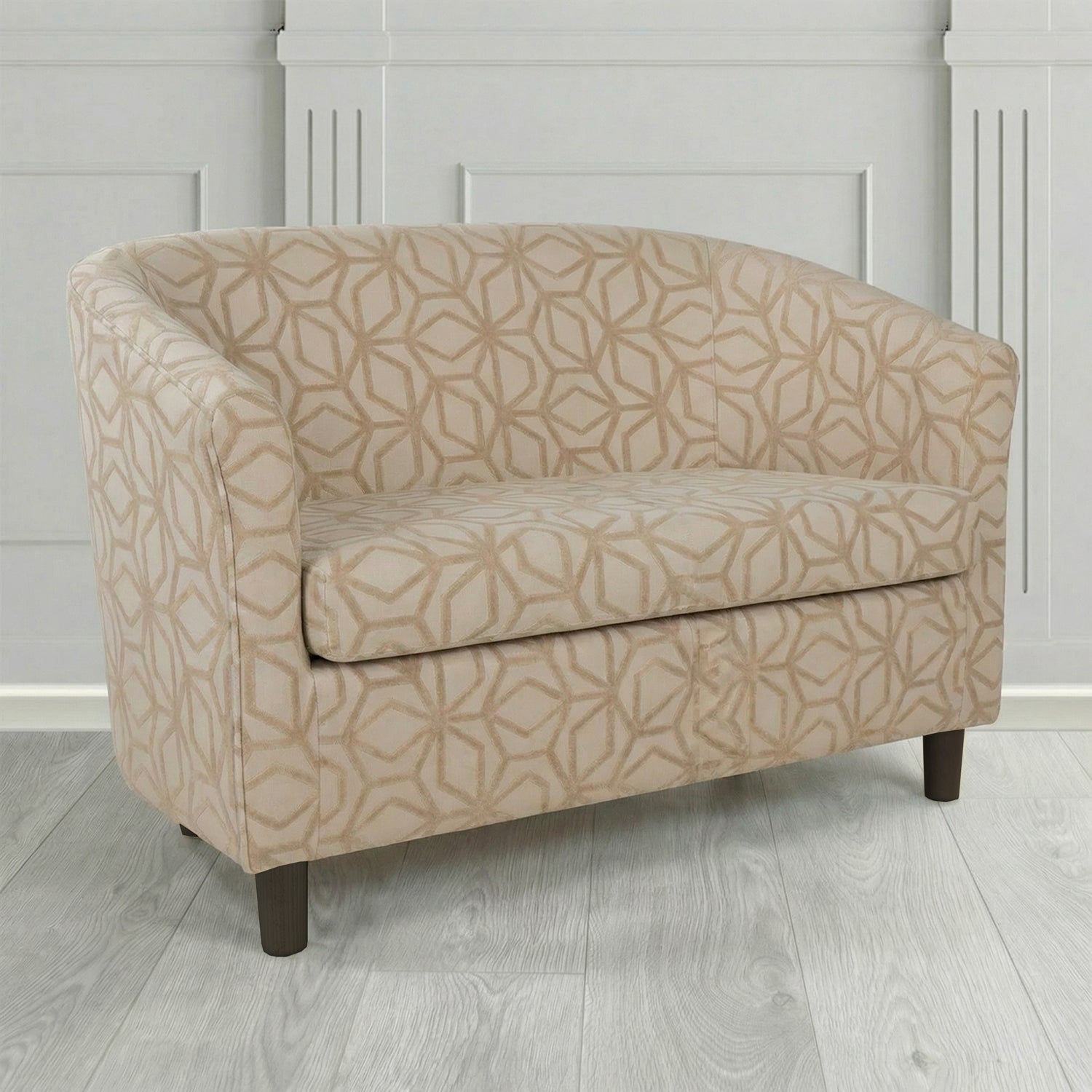 Tuscany 2 Seater Tub Sofa in Panaz Fabrics Lexington Corinthia Geometric Crib 5 Velvet Fabric