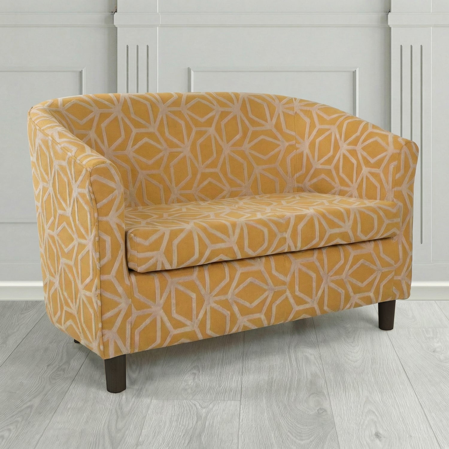 Tuscany 2 Seater Tub Sofa in Panaz Fabrics Lexington Corinthia Geometric Crib 5 Velvet Fabric