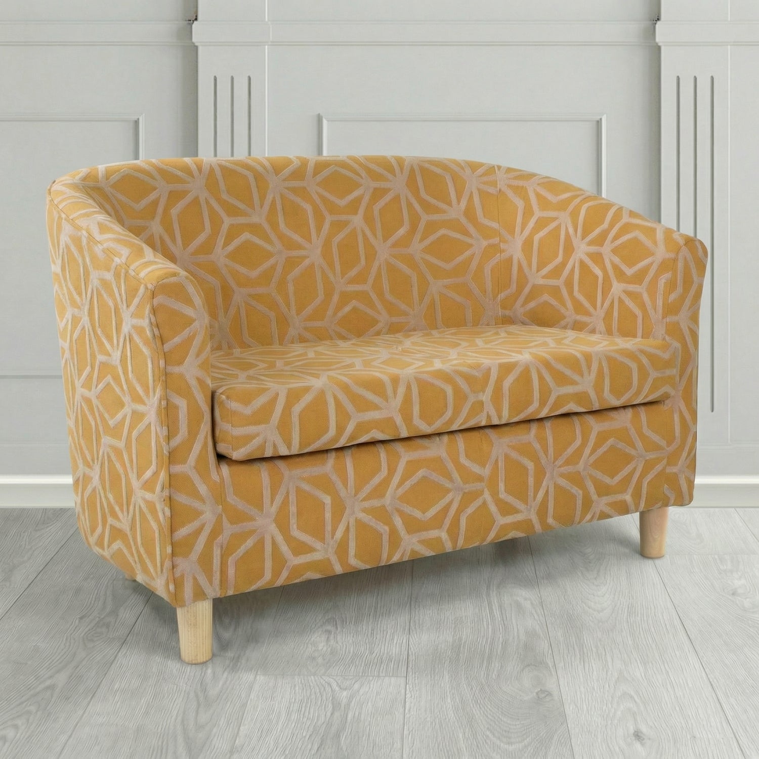 Tuscany 2 Seater Tub Sofa in Panaz Fabrics Lexington Corinthia Geometric Crib 5 Velvet Fabric