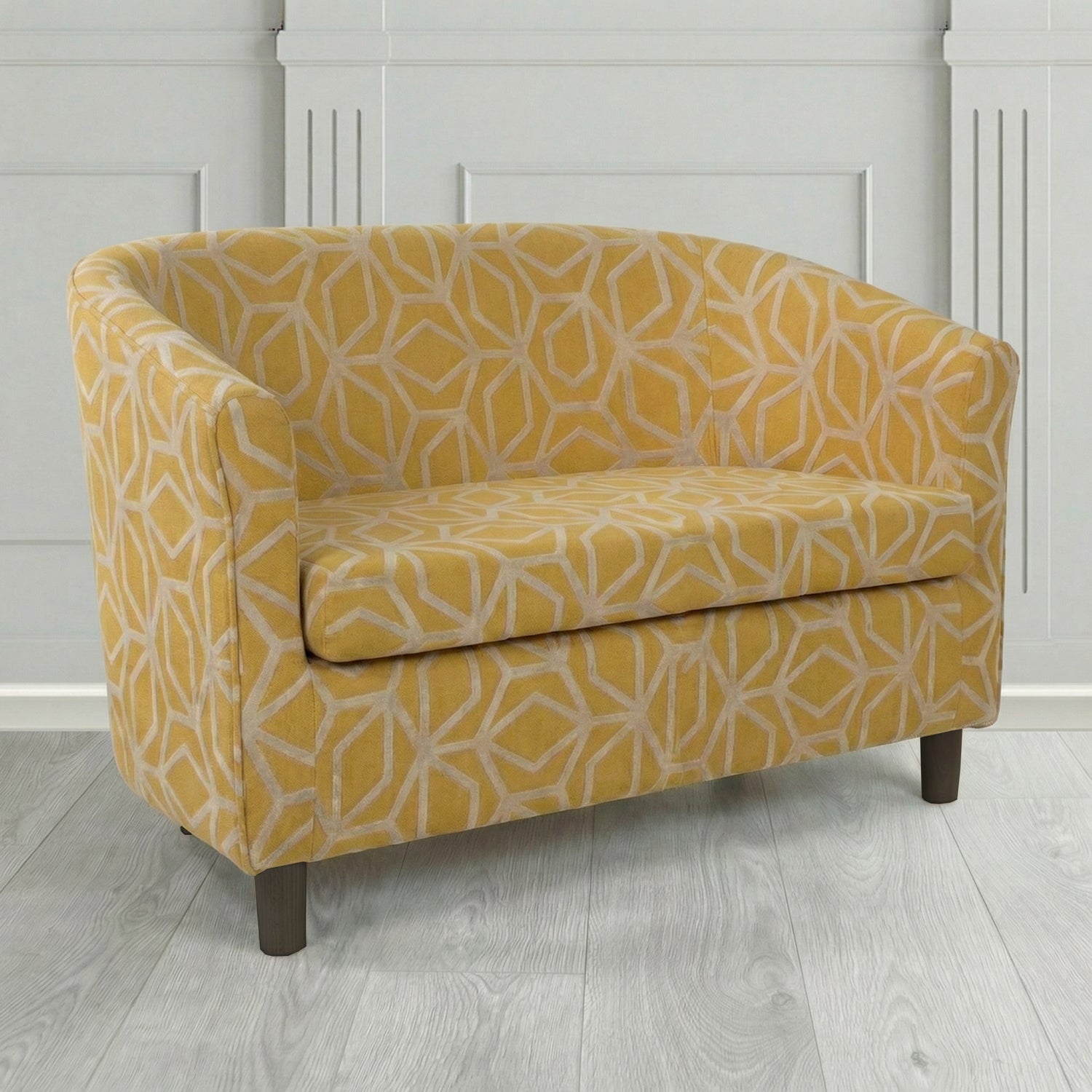 Tuscany 2 Seater Tub Sofa in Panaz Fabrics Lexington Corinthia Geometric Crib 5 Velvet Fabric