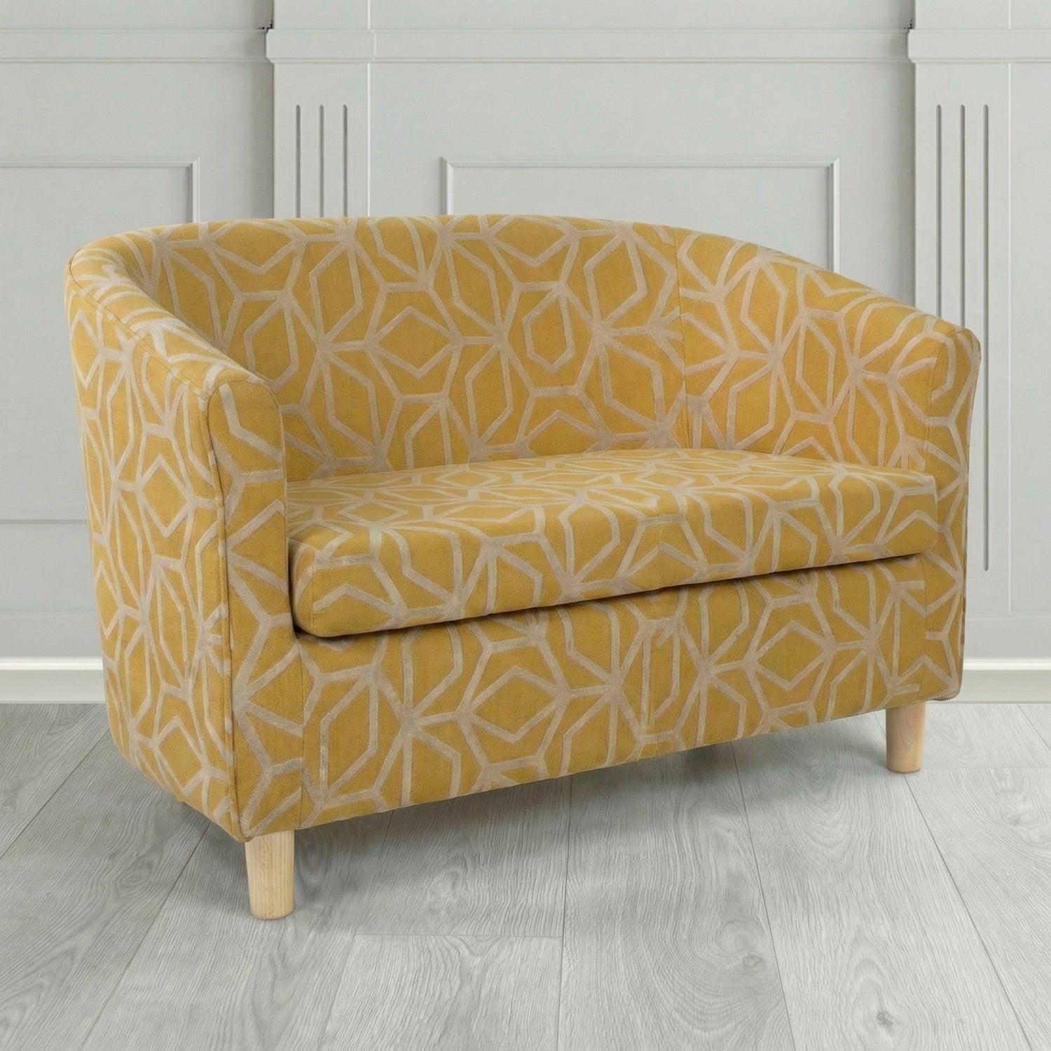 Tuscany 2 Seater Tub Sofa in Panaz Fabrics Lexington Corinthia Geometric Crib 5 Velvet Fabric