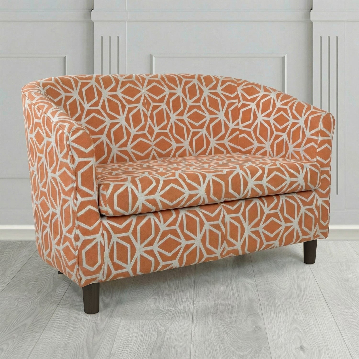 Tuscany 2 Seater Tub Sofa in Panaz Fabrics Lexington Corinthia Geometric Crib 5 Velvet Fabric