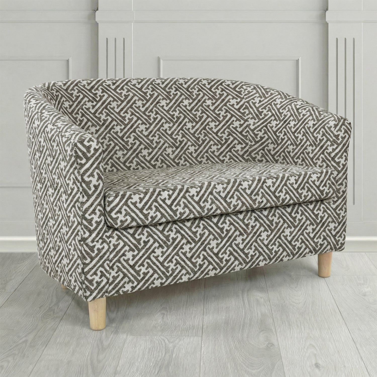 Tuscany 2 Seater Tub Sofa in Fryett's Paulo Geometric Pattern Fabric