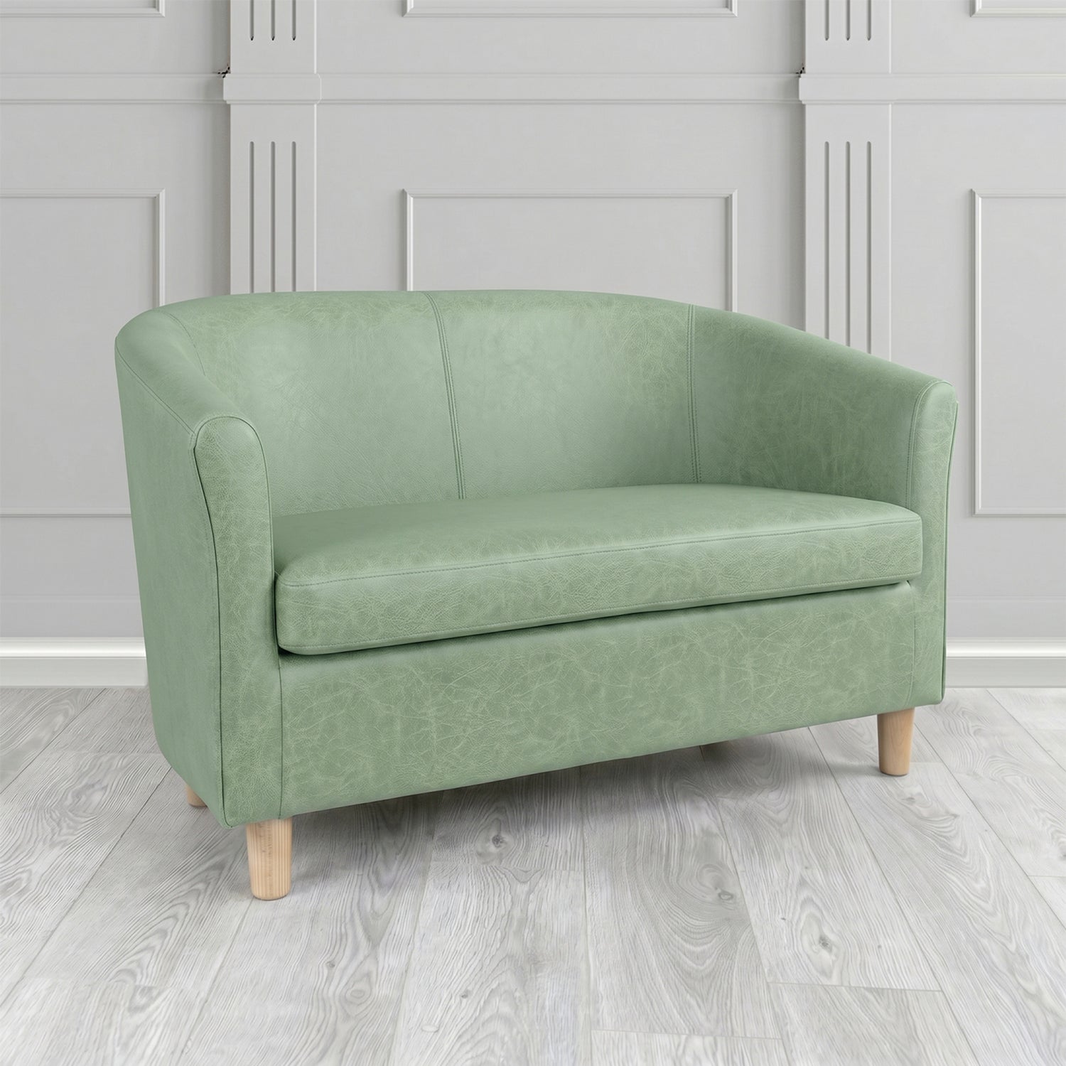 Tuscany 2 Seater Tub Sofa in Crest Leather Saloon Semi-Aniline Crib 5 Genuine Leather